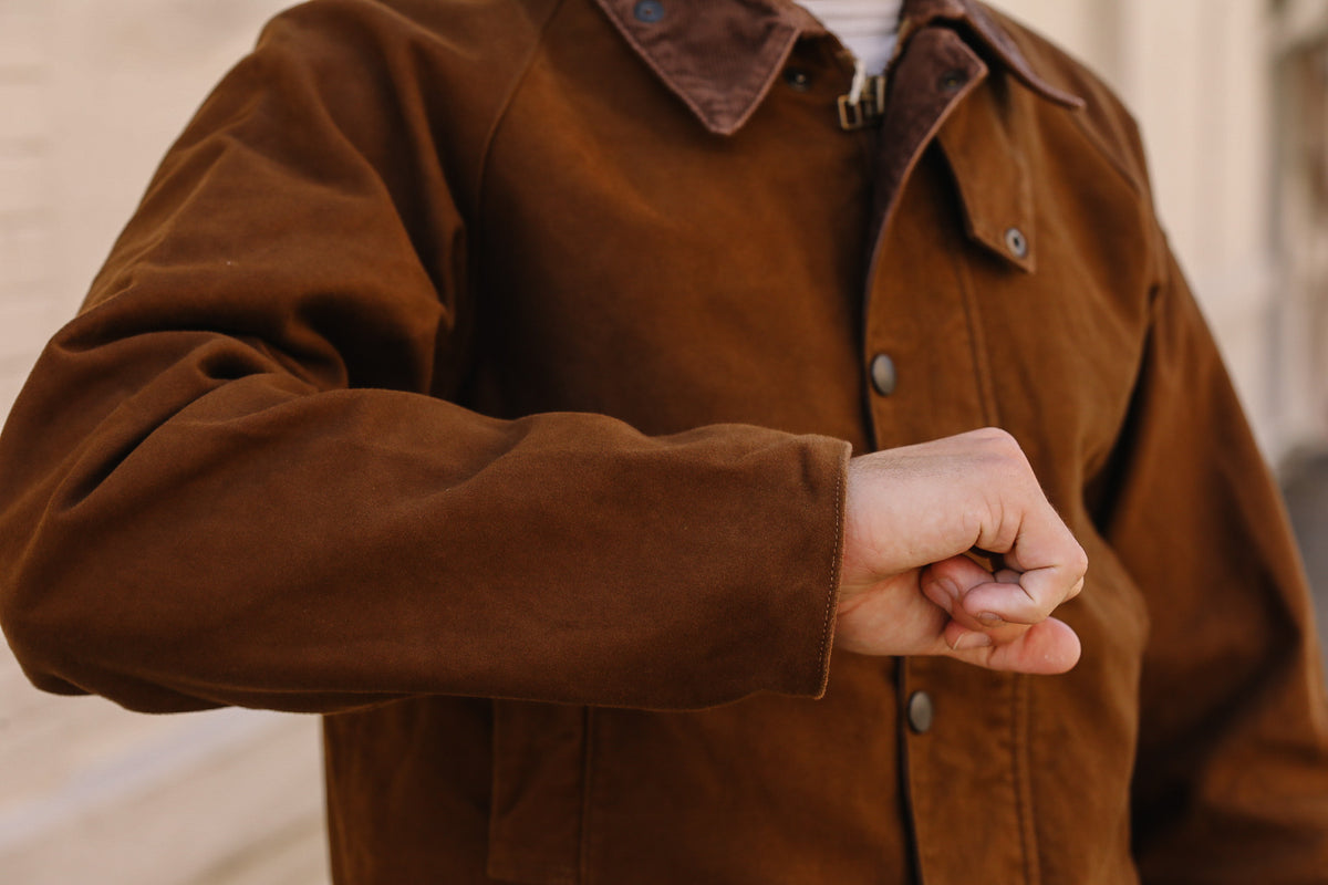 F2361 FOB Factory Moleskin Riding Jacket- Brown