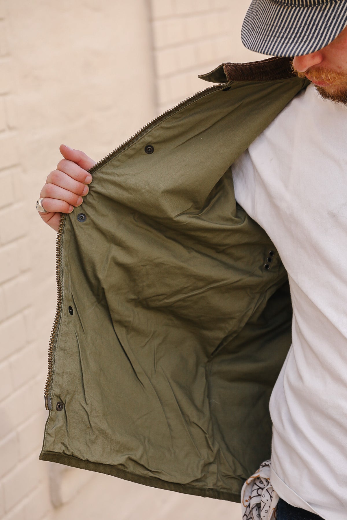 F2361 FOB Factory Moleskin Riding Jacket- Olive