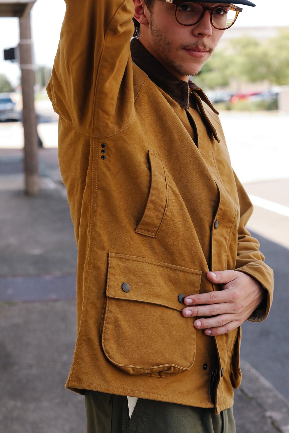 F2361 FOB Factory Moleskin Riding Jacket- Khaki