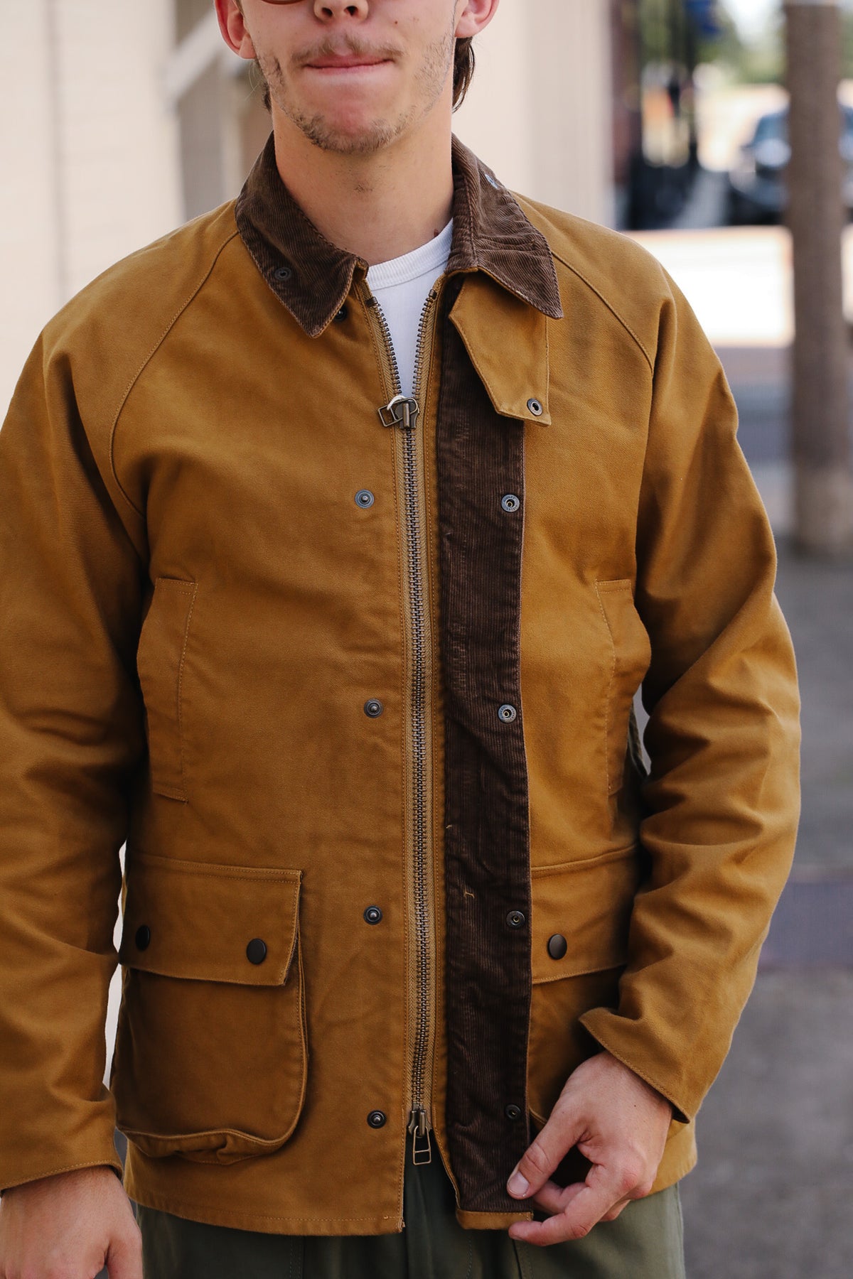 F2361 FOB Factory Moleskin Riding Jacket- Khaki