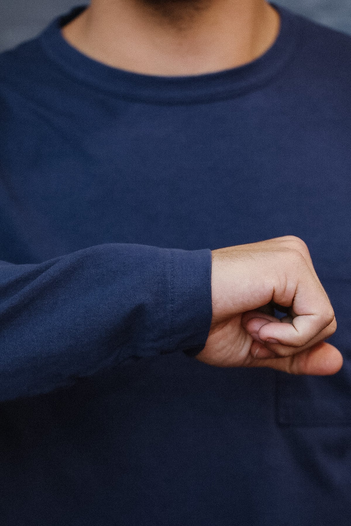 Dehen 1920 Heavy Duty Long Sleeve Single Pocket Tee detail