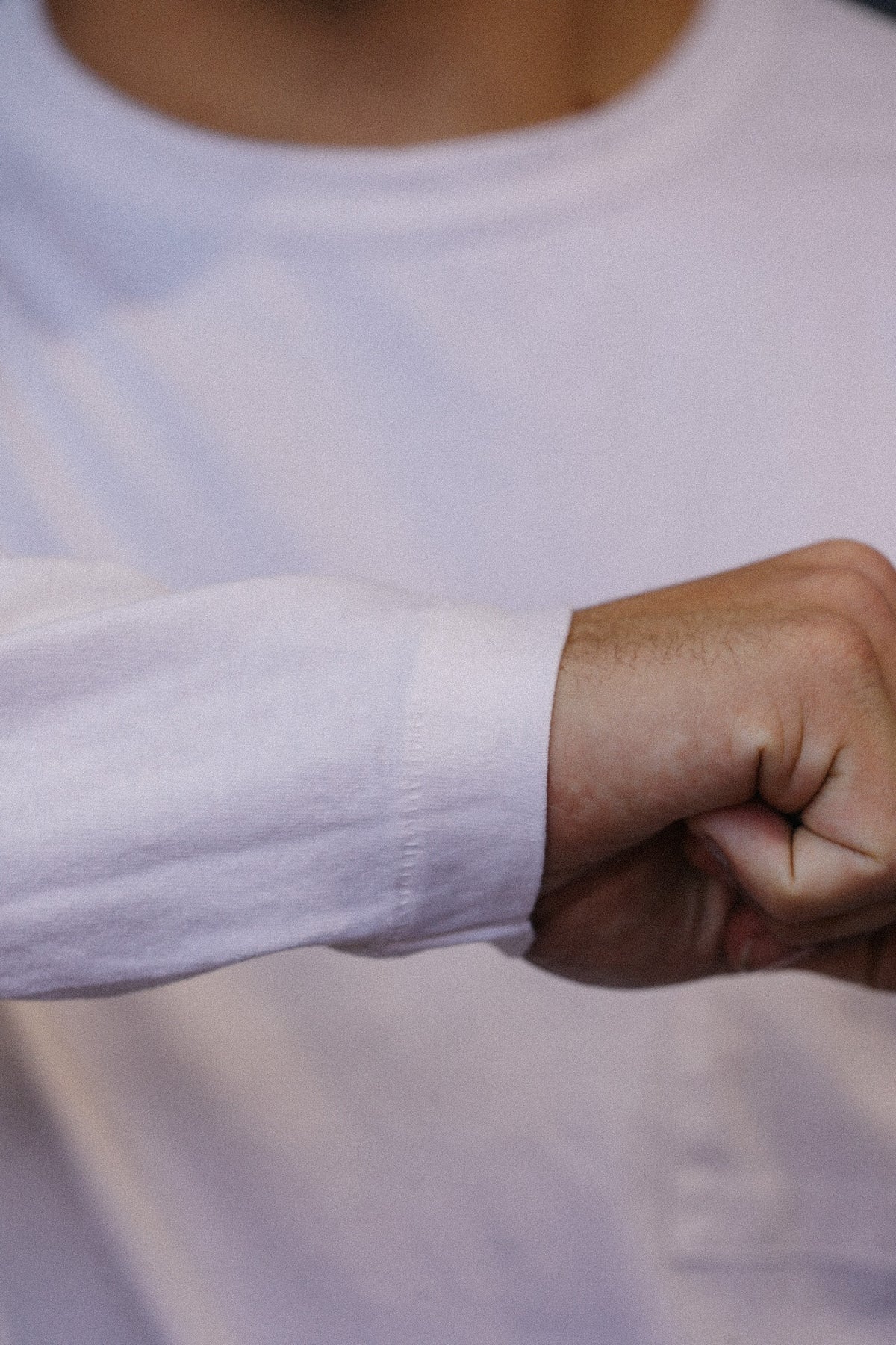 white t-shirt sleeve detail