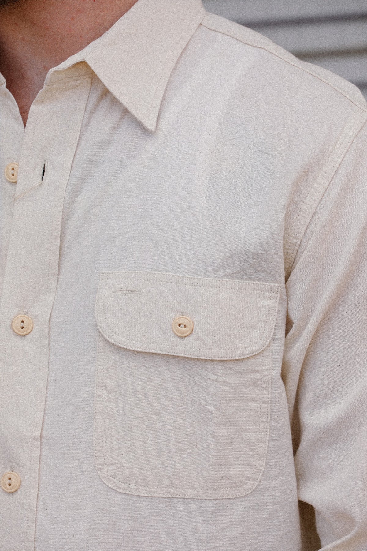 SC27851 Sugar Cane Long Sleeve Work Shirt- Natural Chambray