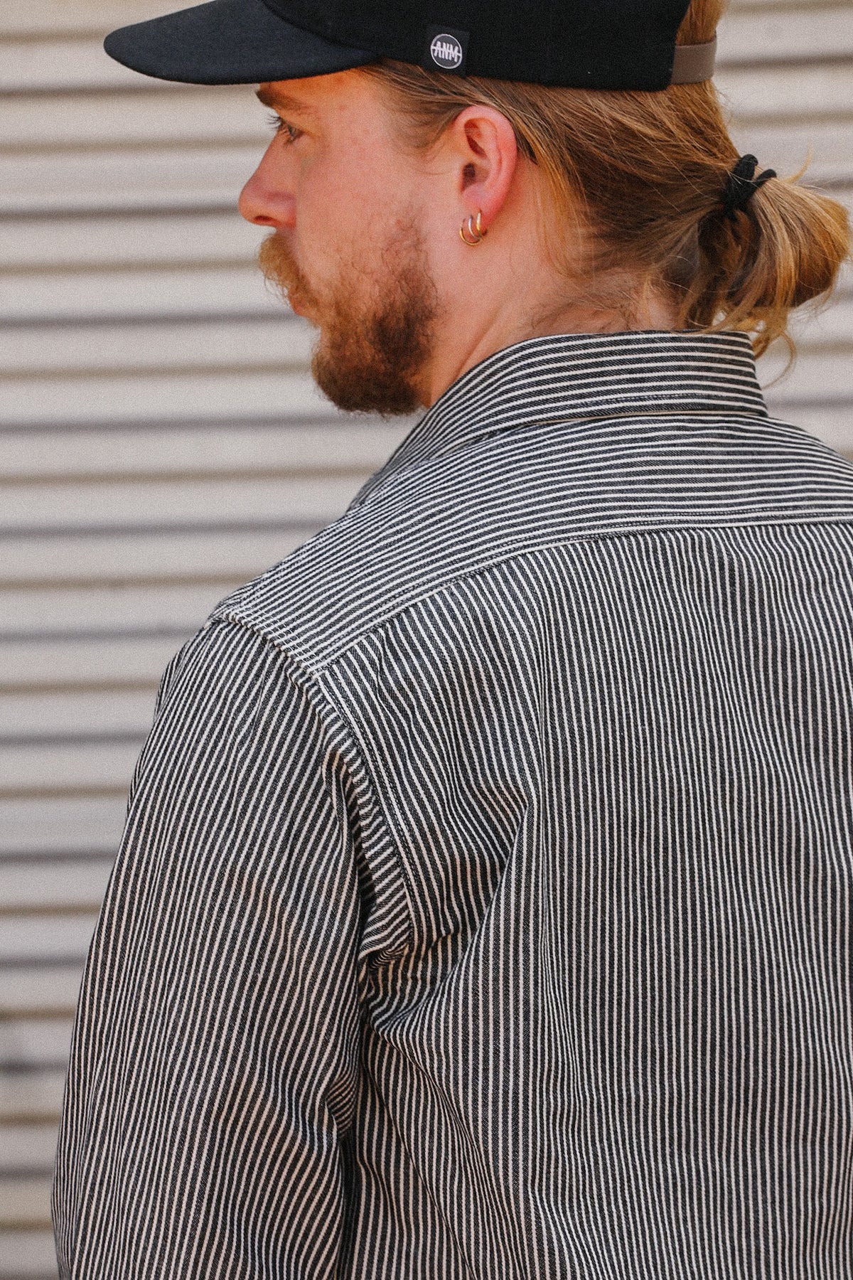 SC27853 Sugar Cane Long Sleeve Work Shirt- Black Hickory Stripe