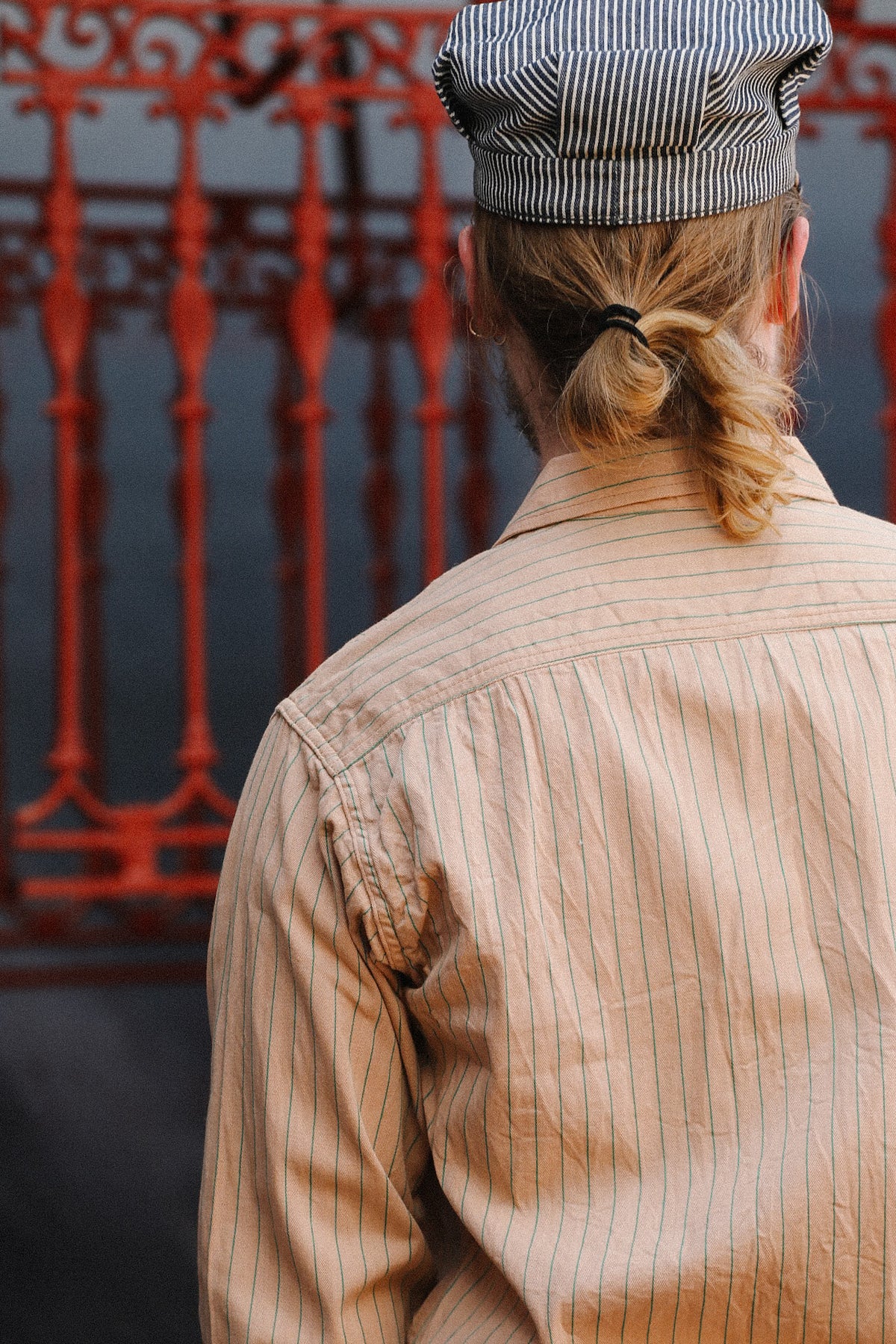 SC28652 Sugar Cane Coke Stripe Long Sleeve Work Shirt- Beige