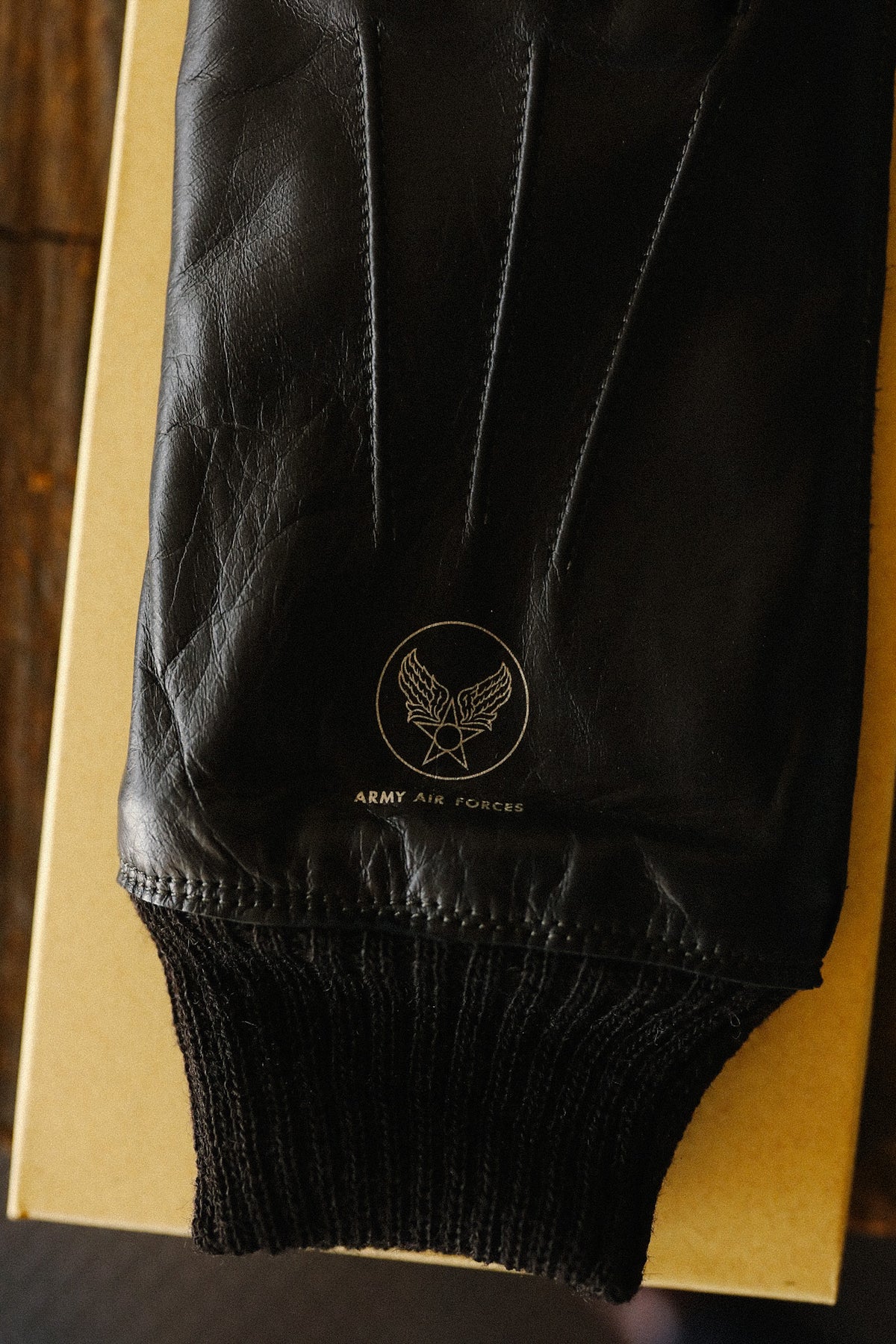BR02873 Buzz Rickson Winter Flying Gloves Type A-10 William Gibson Collection- Black