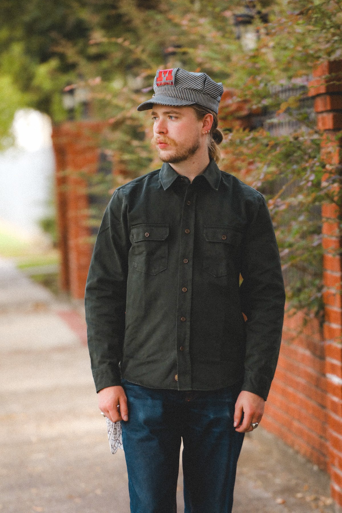 Indigofera Alamo Cotton Twill Shirt- Greek Pitch