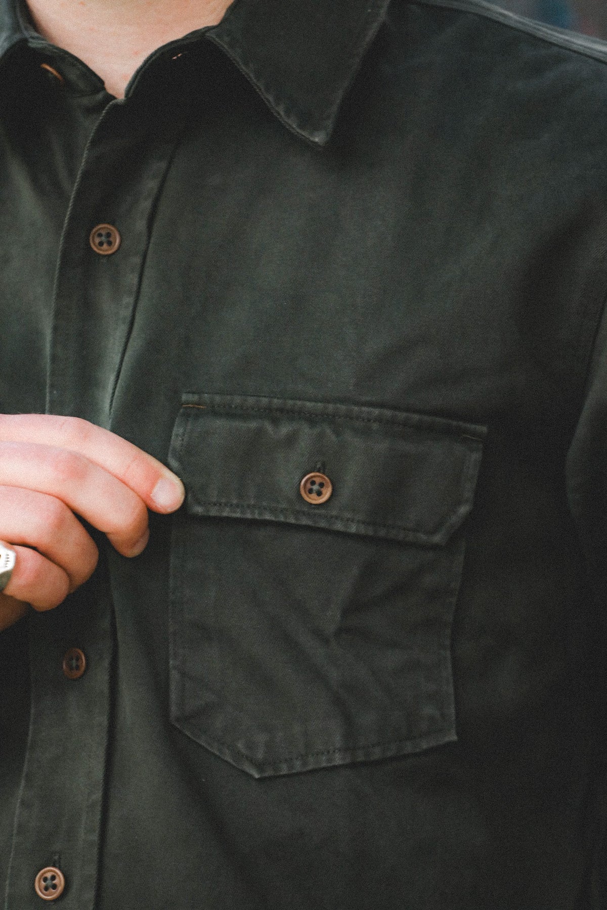 Indigofera Alamo Cotton Twill Shirt- Greek Pitch