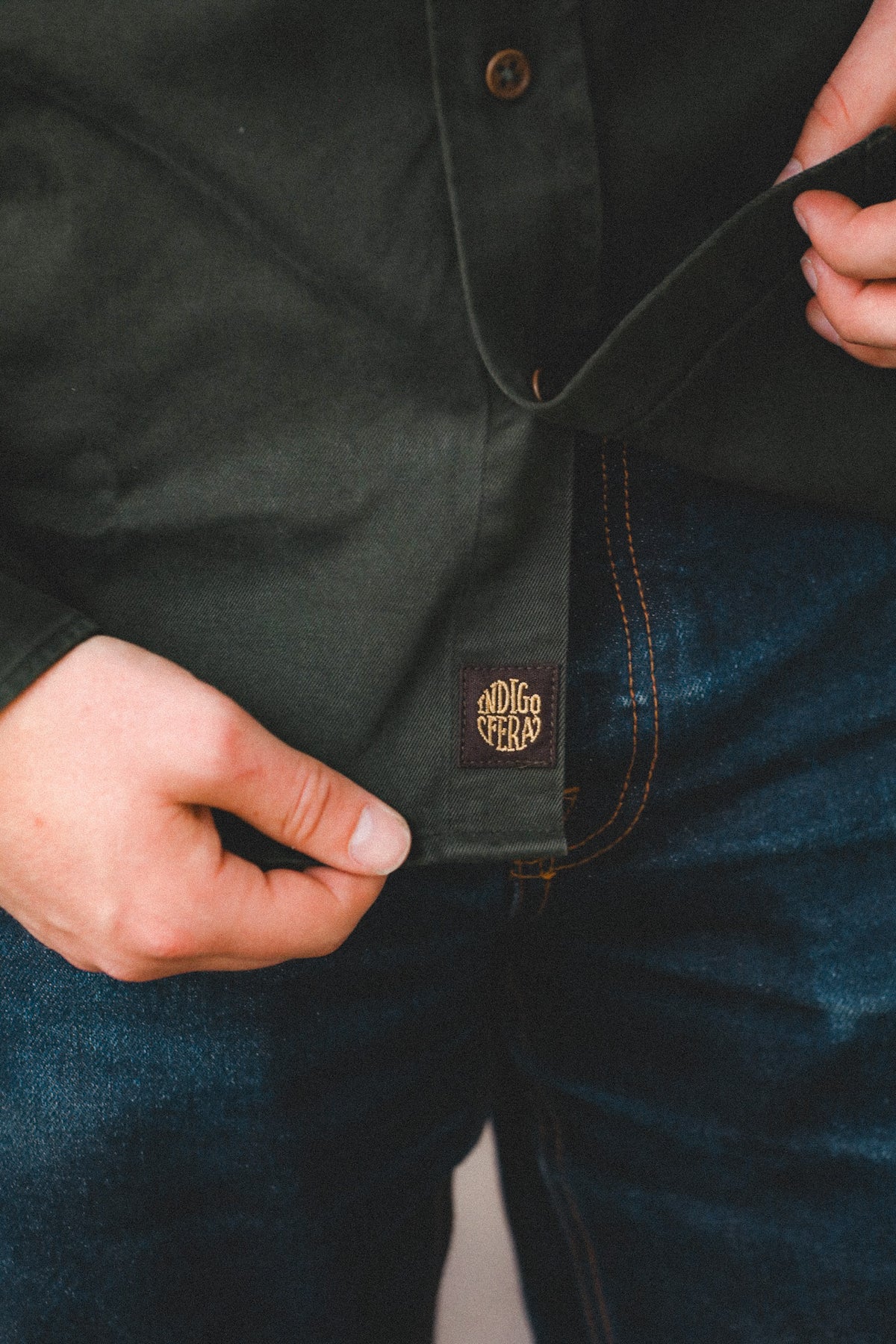 Indigofera Alamo Cotton Twill Shirt- Greek Pitch