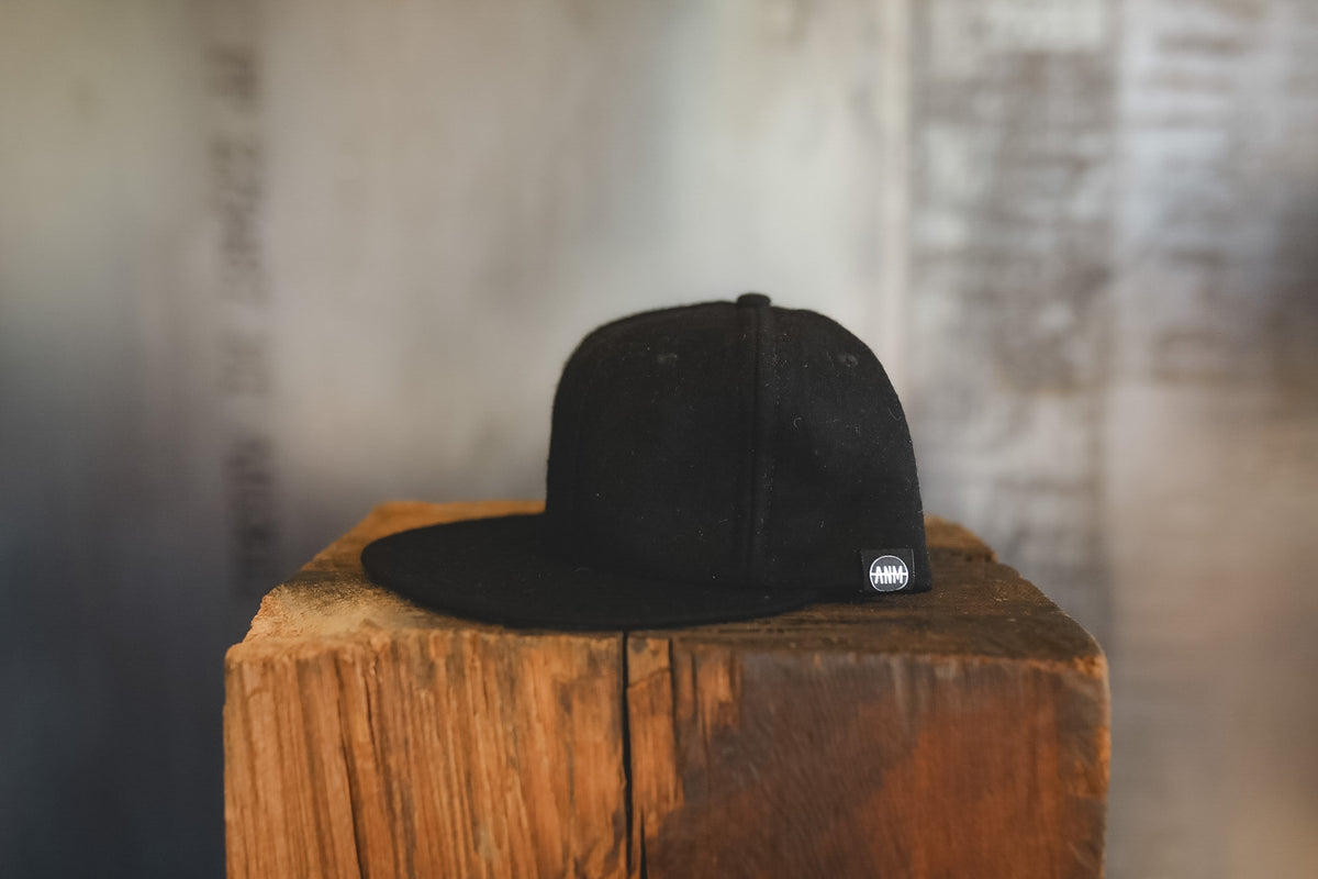 ANM Wool Vintage 6 Panel Cap- Black