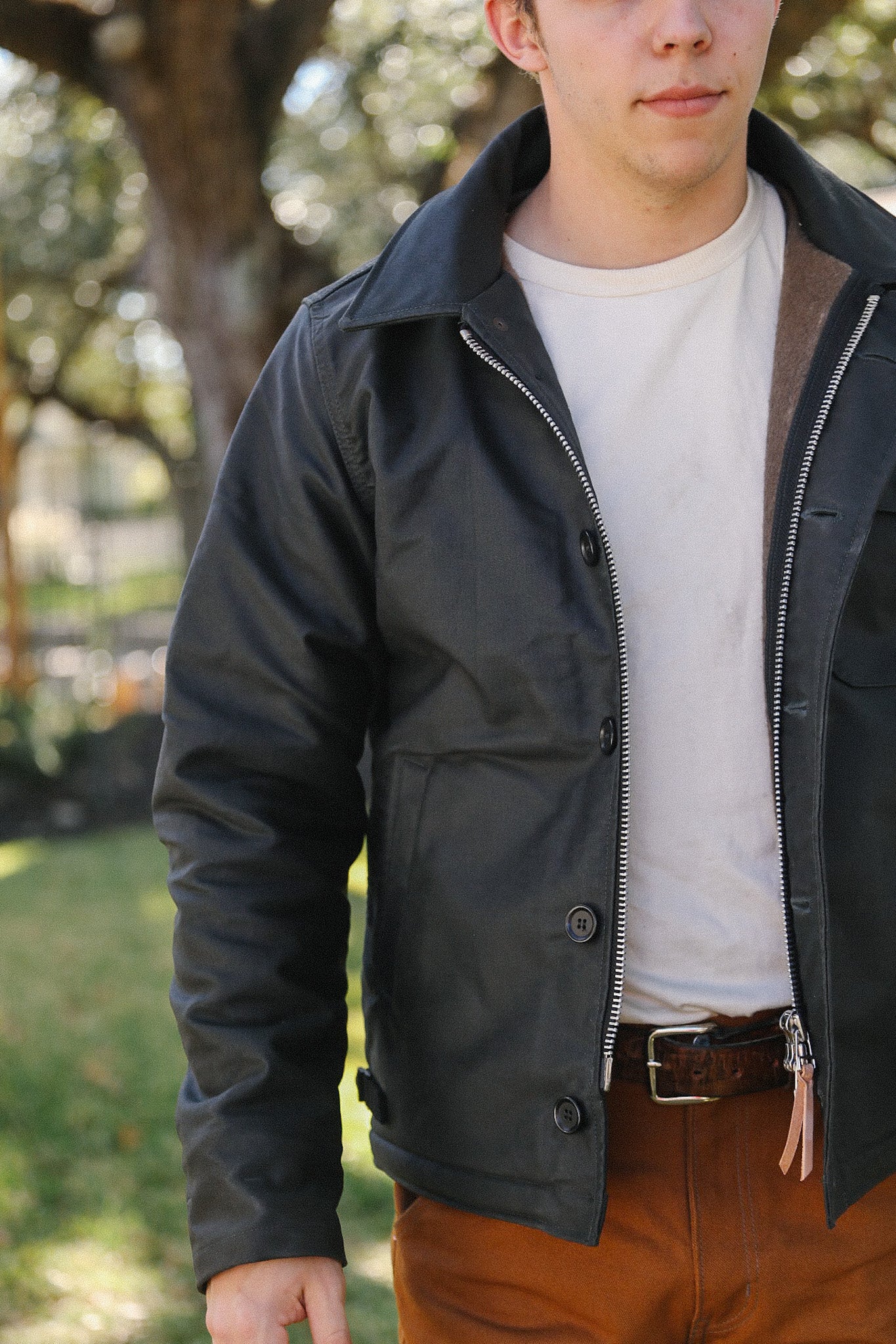 Oiled Whipcord A2 Deck Jacket - Black IHM-45-BLK