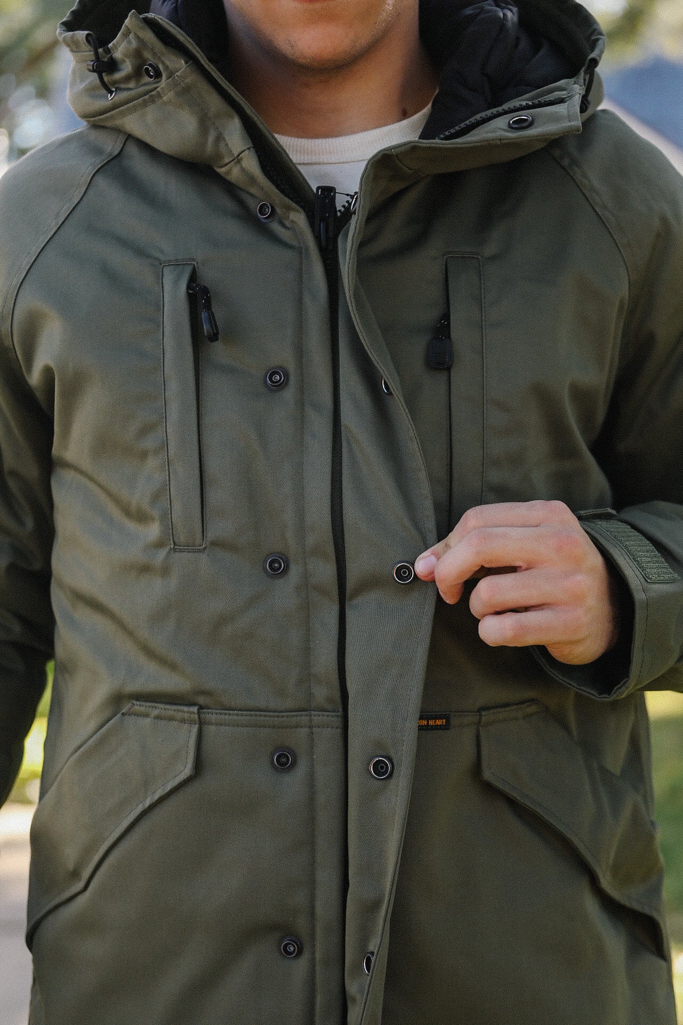 8oz Sateen/Primaloft® Winter Parka Jacket - Olive IHJ-154-OLV