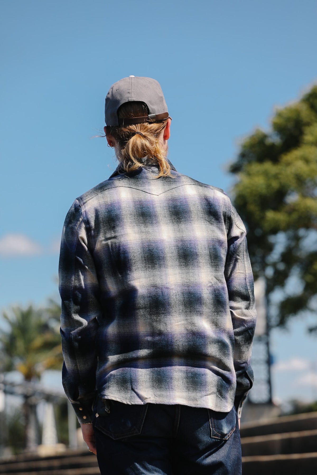 Rogue Territory Western Shirt- Bluebell Brushed Plaid