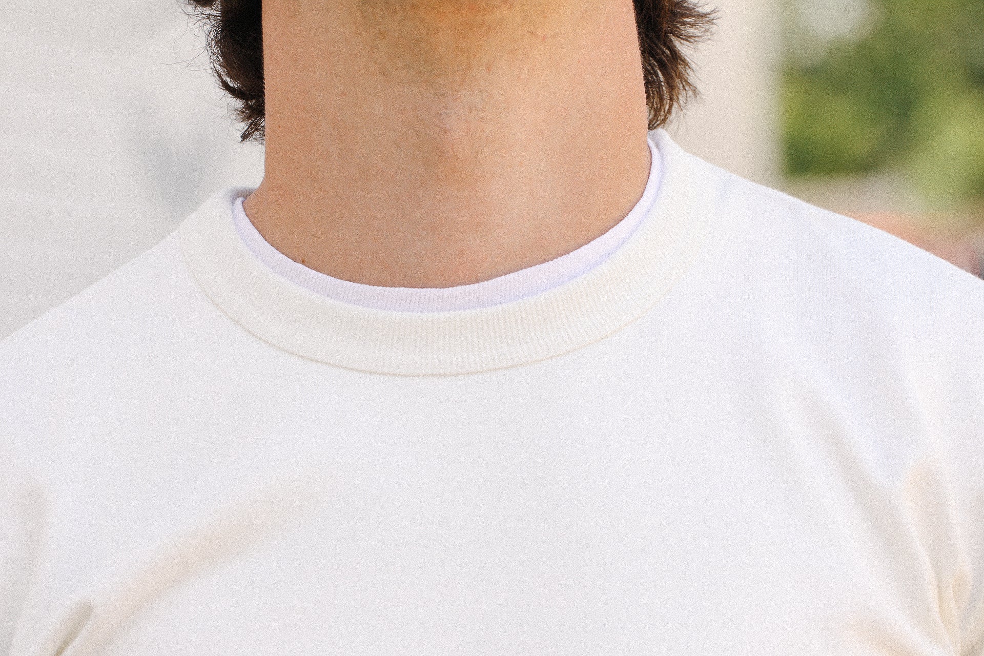 11oz Cotton Knit Crew Neck Sweater- White IHTL-1501-WHT