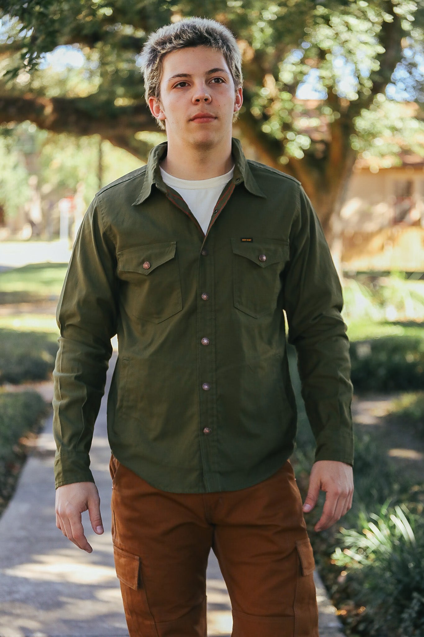 8oz Military Whipcord CPO Shirt - Olive IHSH-425-OLV