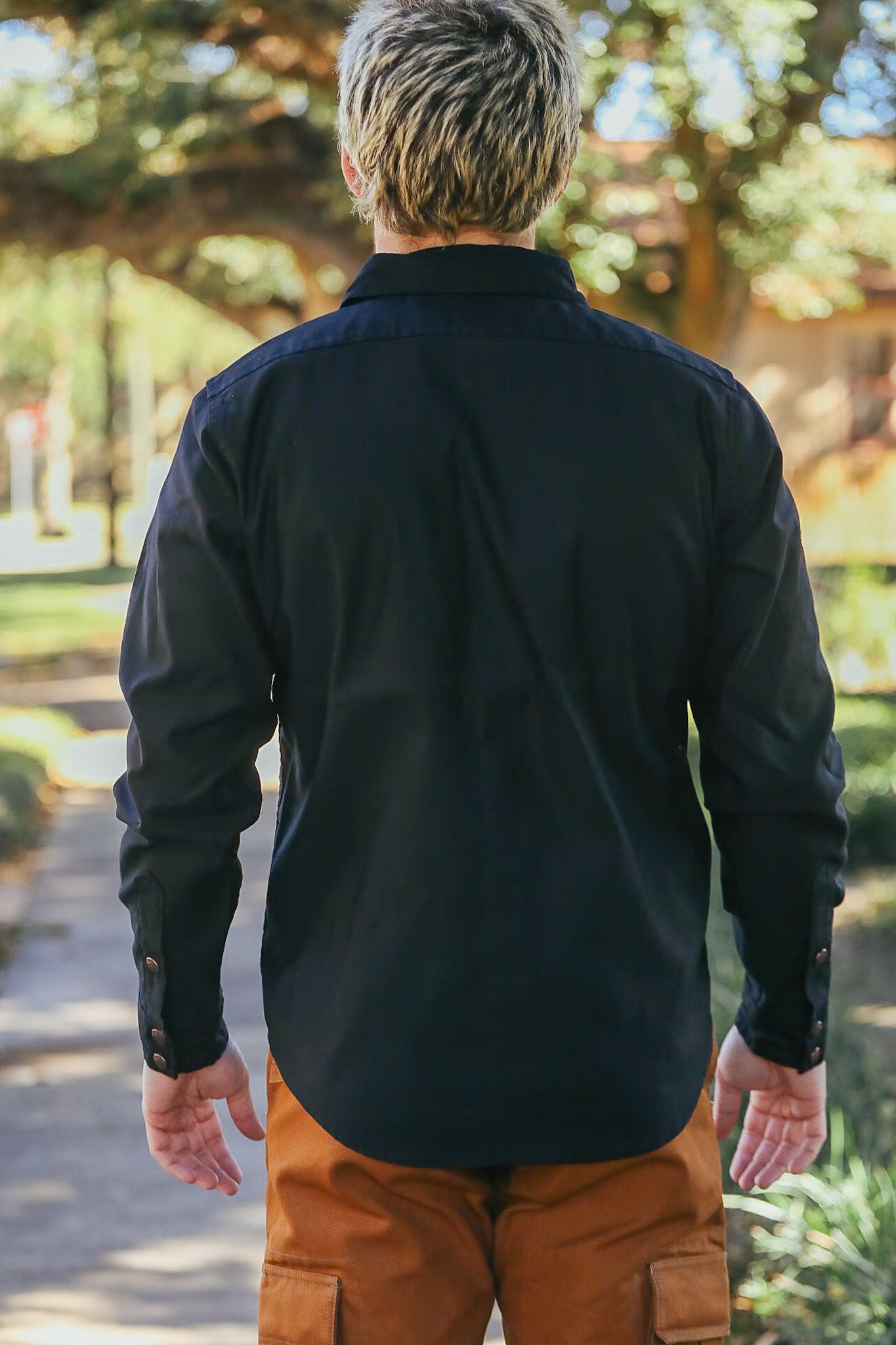 8oz Military Whipcord CPO Shirt - Black IHSH-425-BLK