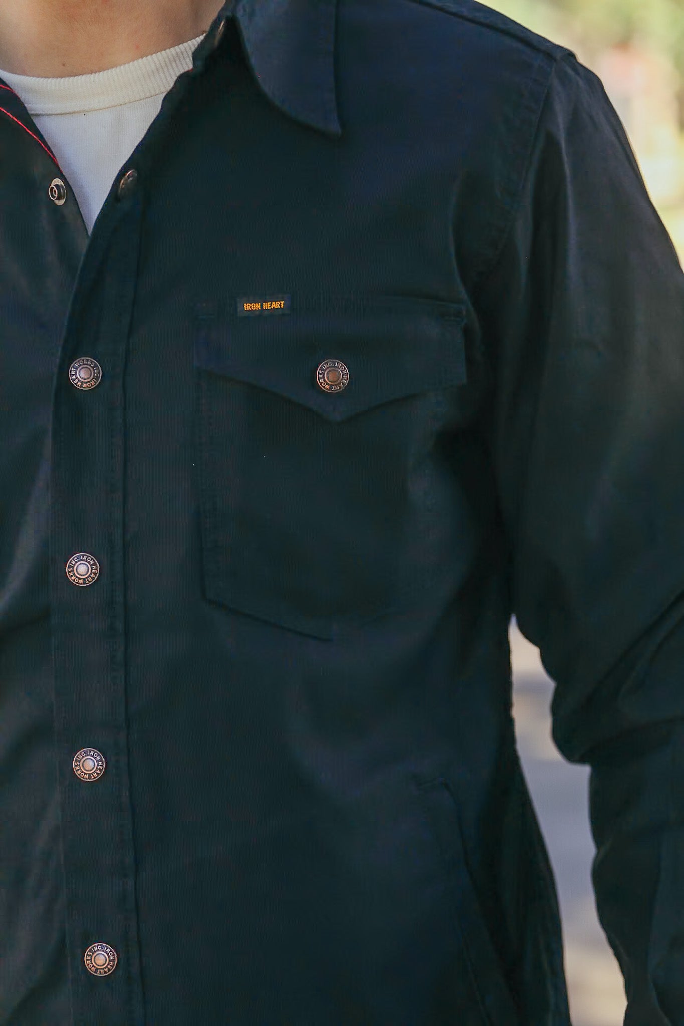 8oz Military Whipcord CPO Shirt - Black IHSH-425-BLK