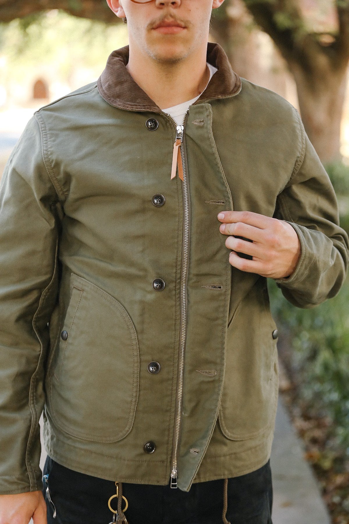 IHM-53-ODG 12oz Whipcord Lightweight N1 Deck Jacket - Olive Drab Green