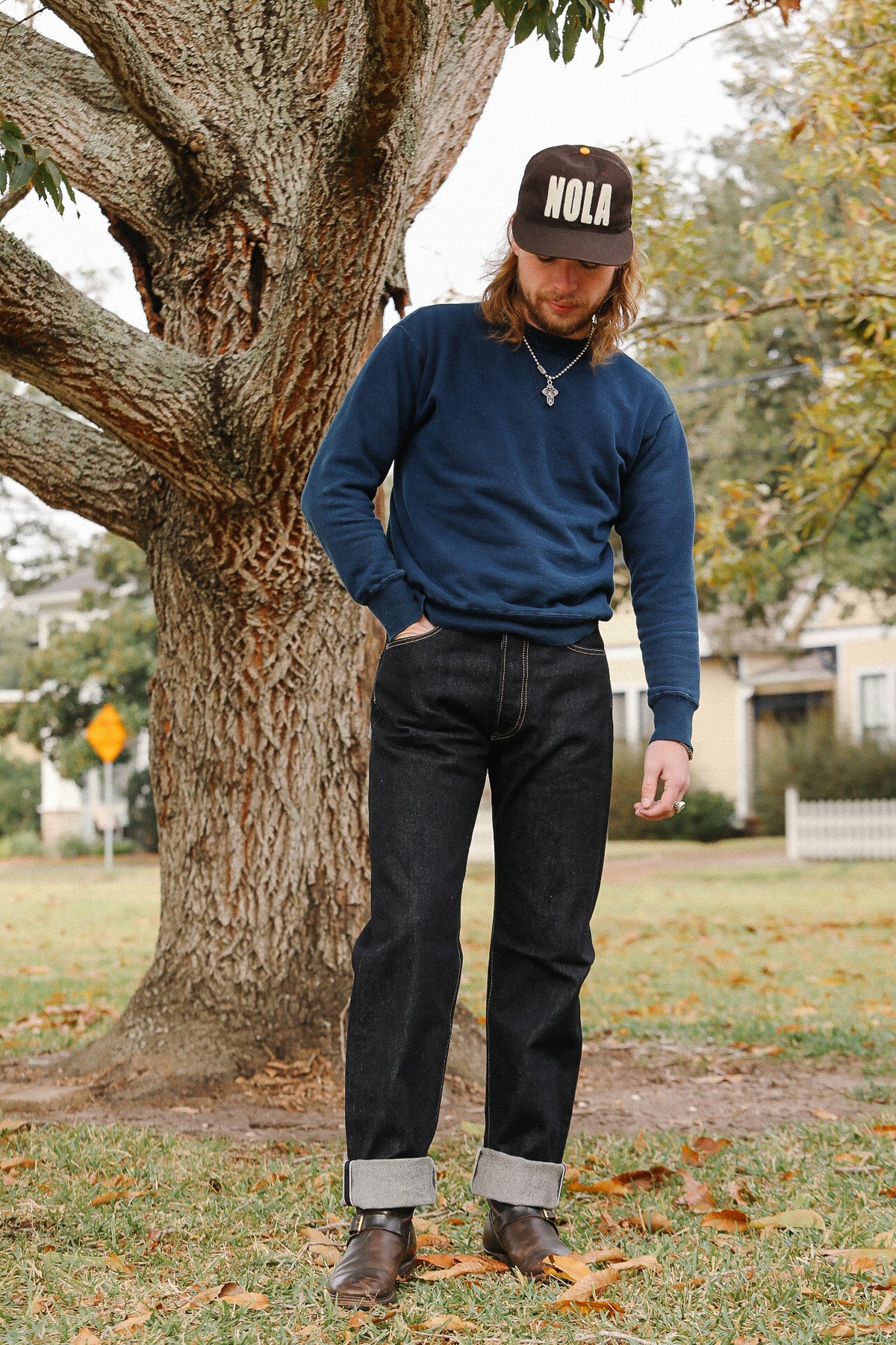IH-1955S-142 Iron Heart 14oz Selvedge Denim "1955" Vintage Tapered Cut Jeans - Indigo