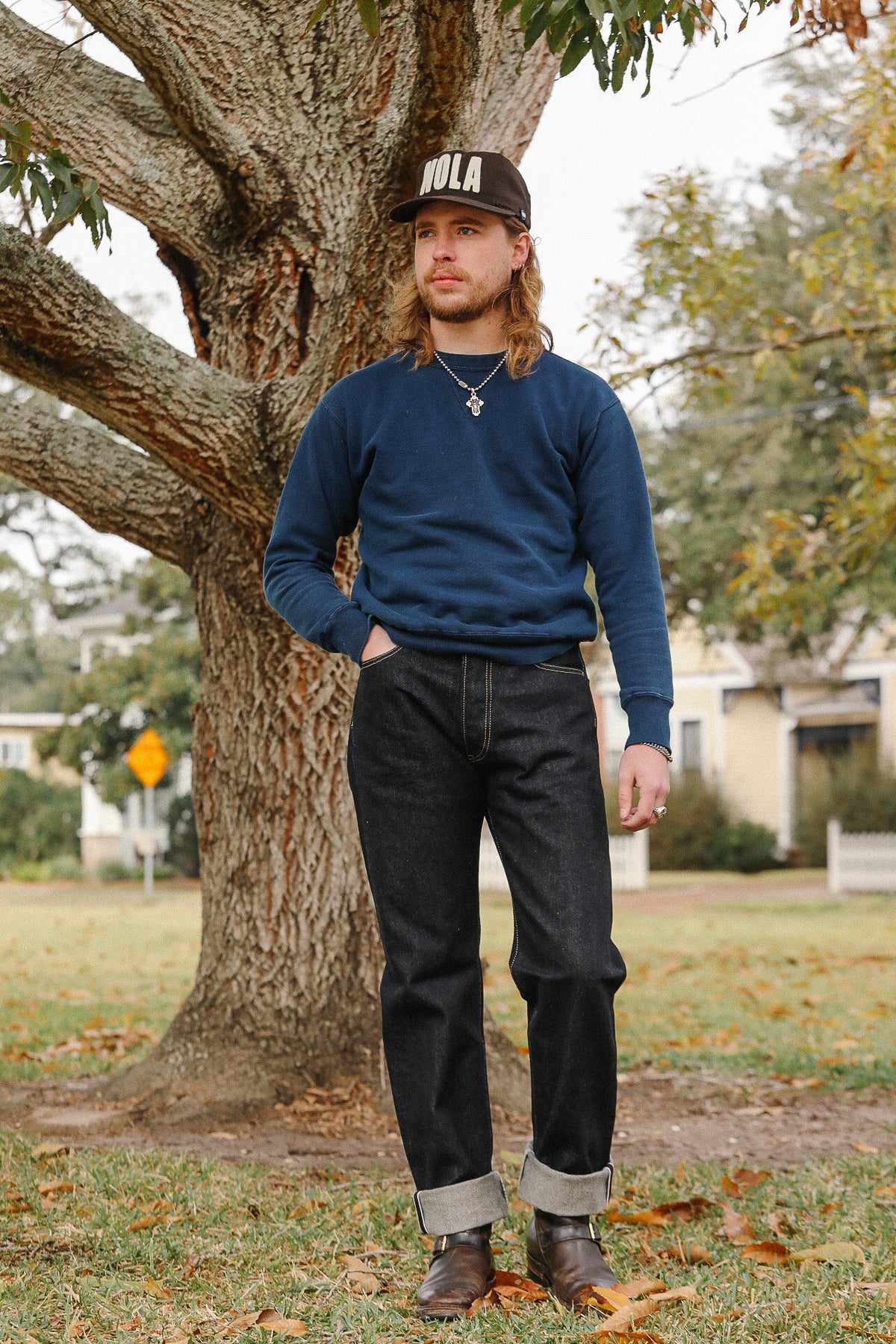 IH-1955S-142 Iron Heart 14oz Selvedge Denim "1955" Vintage Tapered Cut Jeans - Indigo
