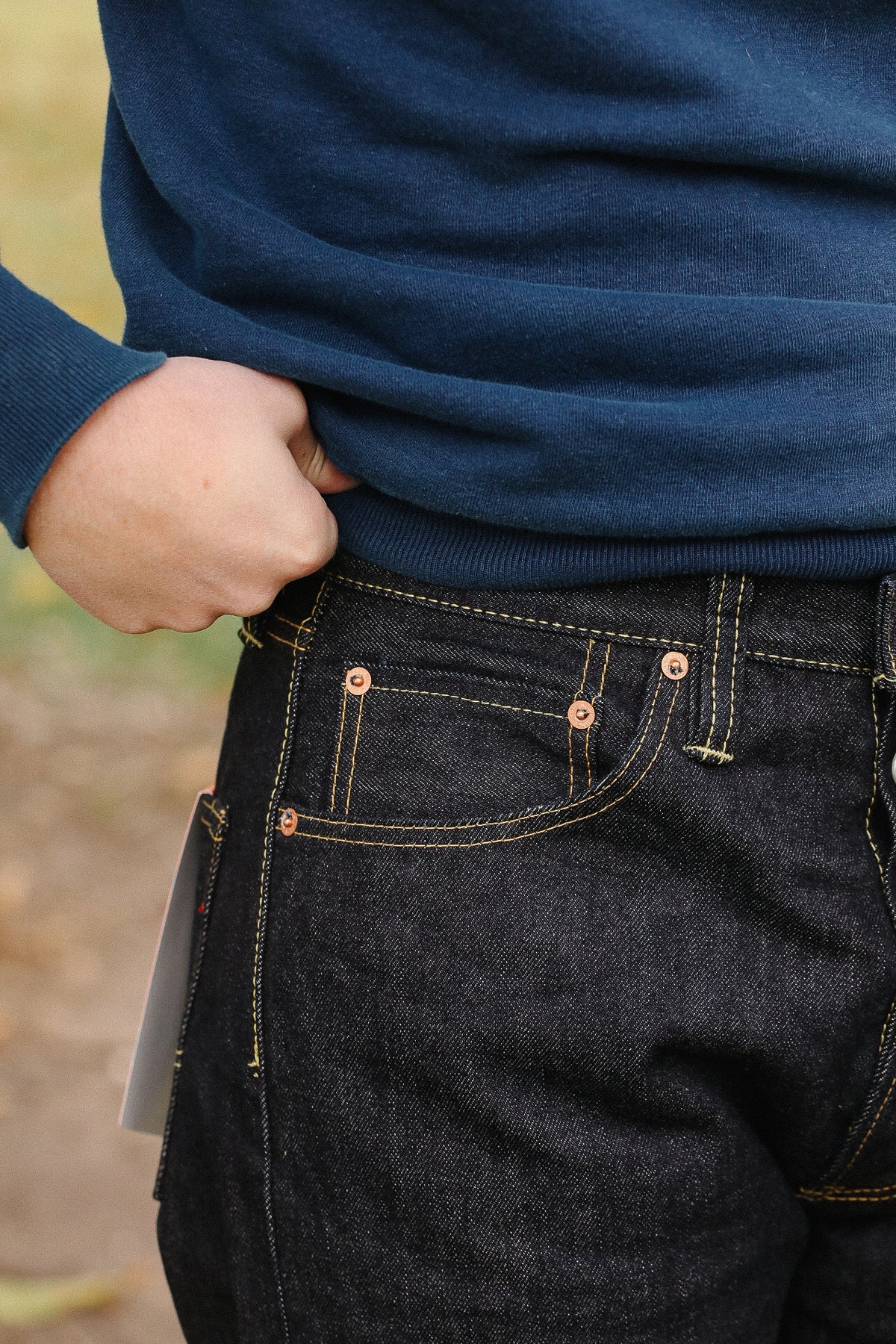 IH-1955S-142 Iron Heart 14oz Selvedge Denim "1955" Vintage Tapered Cut Jeans - Indigo