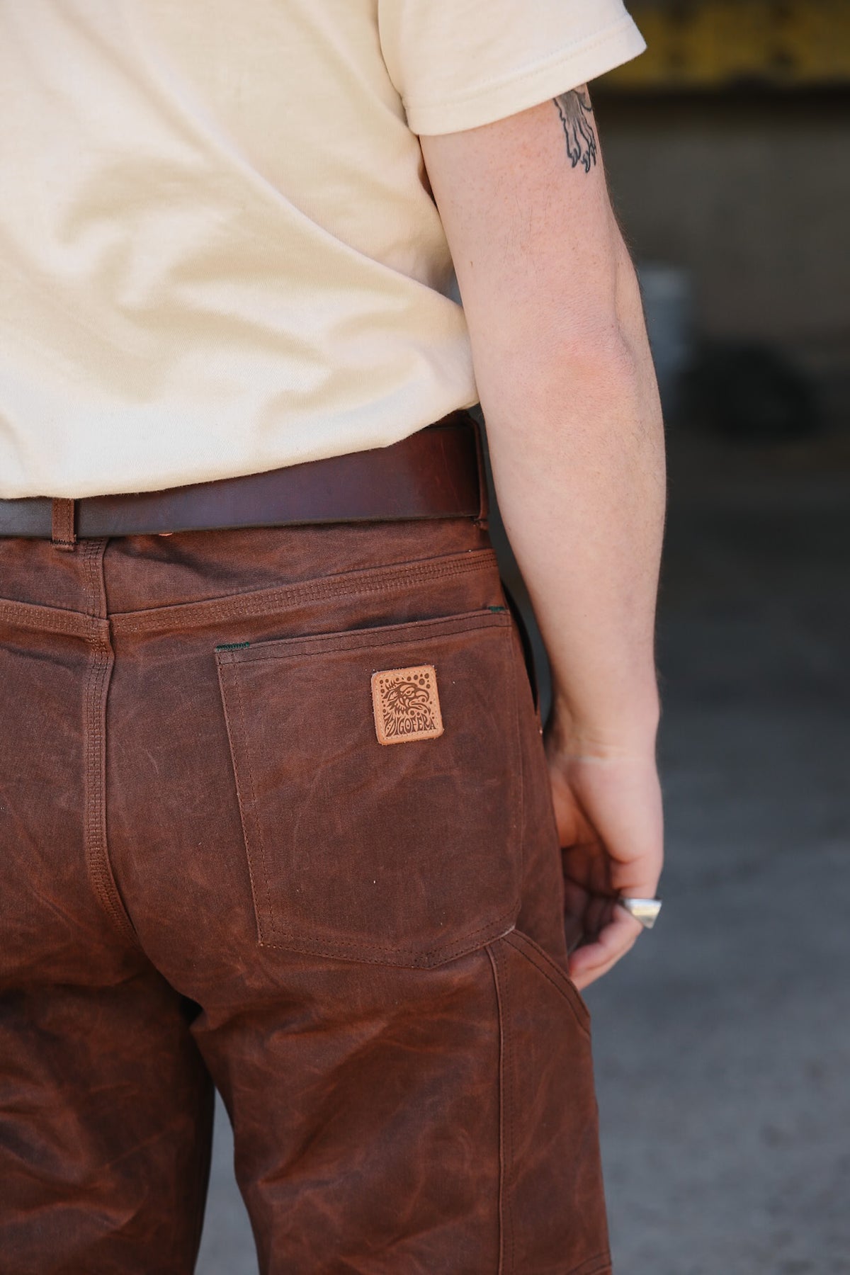 Indigofera Wendell Pants- Coated Canvas Brown