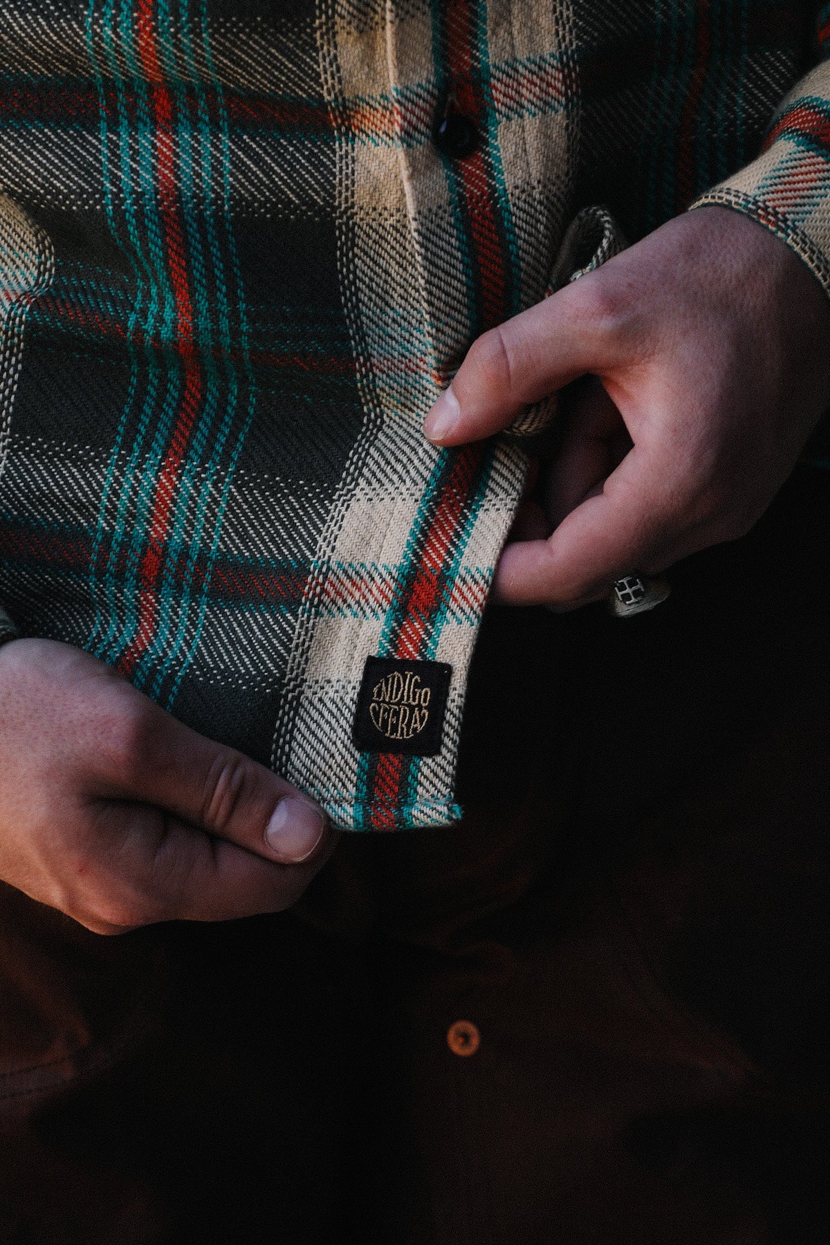 Indigofera Bryson Shirt Flannel Check- Charcoal / Beige / Turquoise / Rust