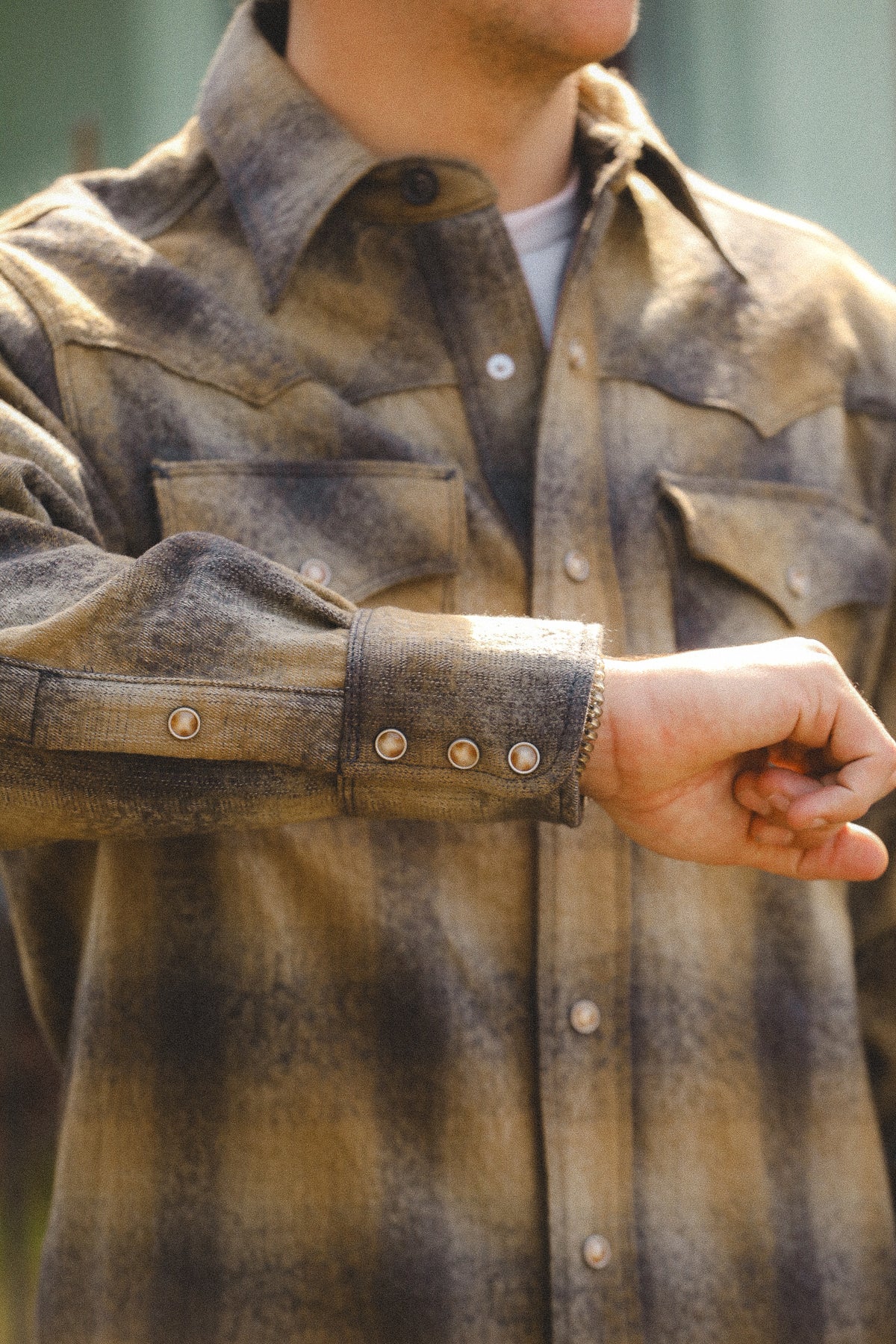 Freenote Cloth Western Scout Brown Shadow Plaid