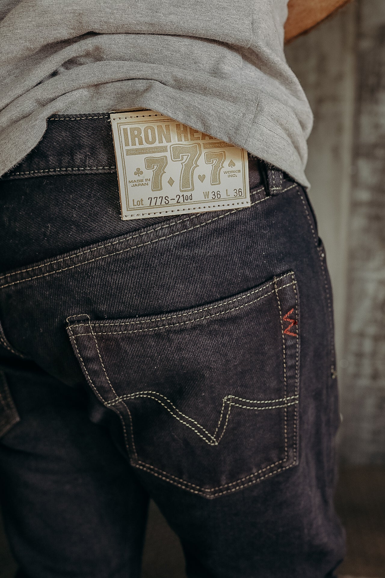 21oz 777 Selvedge Denim Slim Tapered Cut Jeans - Indigo Overdyed Black IH-777S-21od