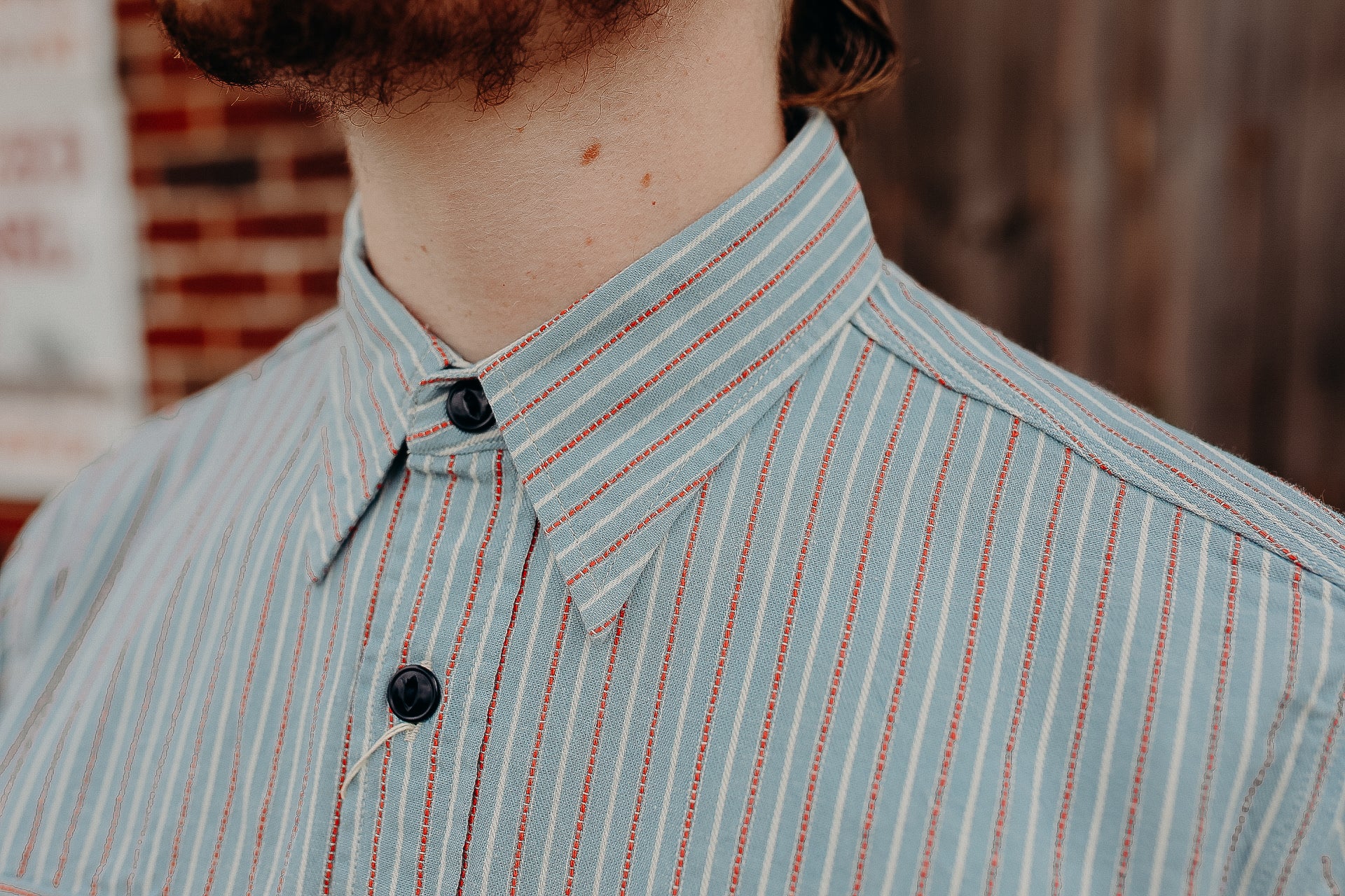 SC29146 Sugar Cane Long Sleeve Work Shirt- Dobby Stripe Blue