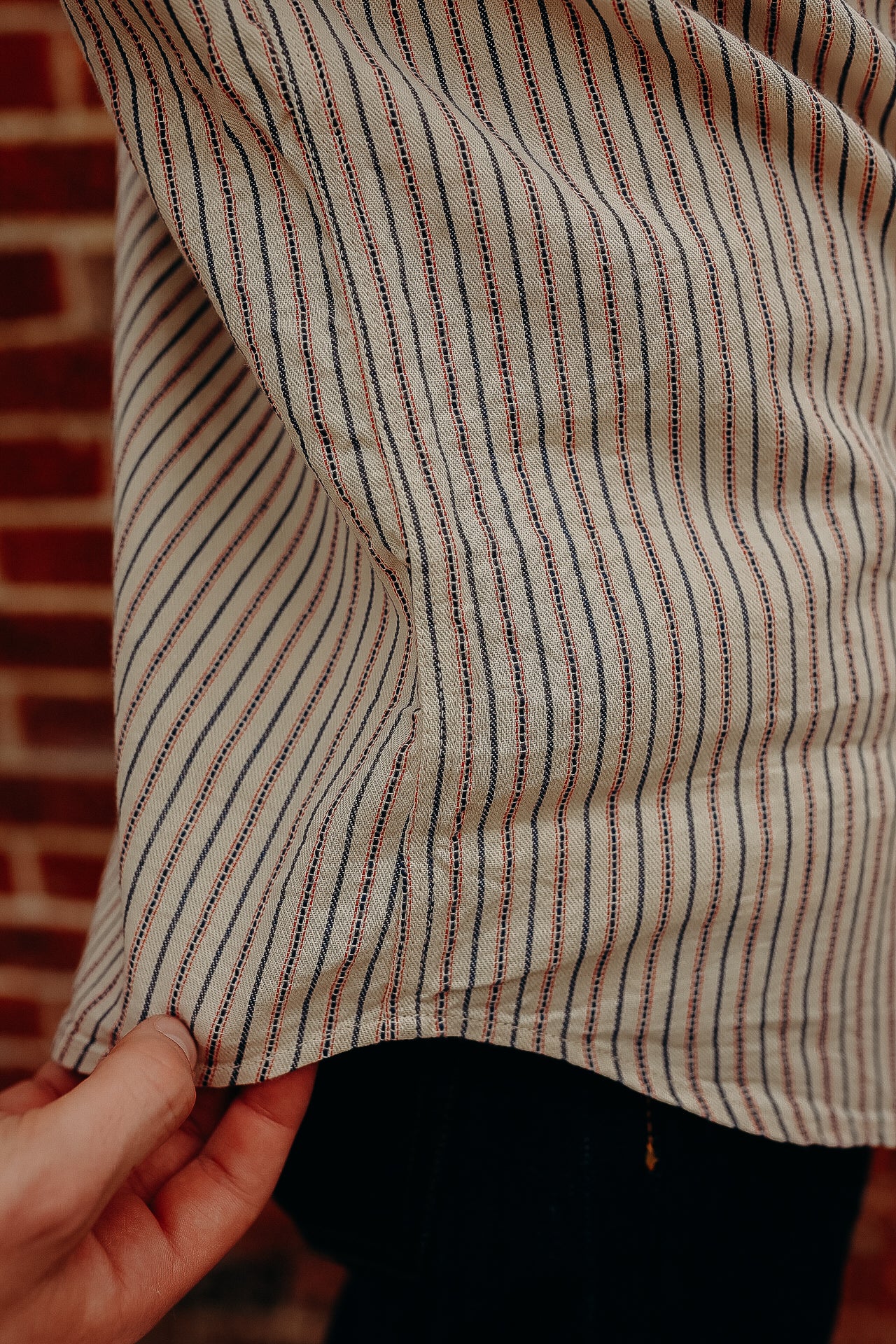 SC29146 Sugar Cane Long Sleeve Work Shirt- Dobby Stripe White