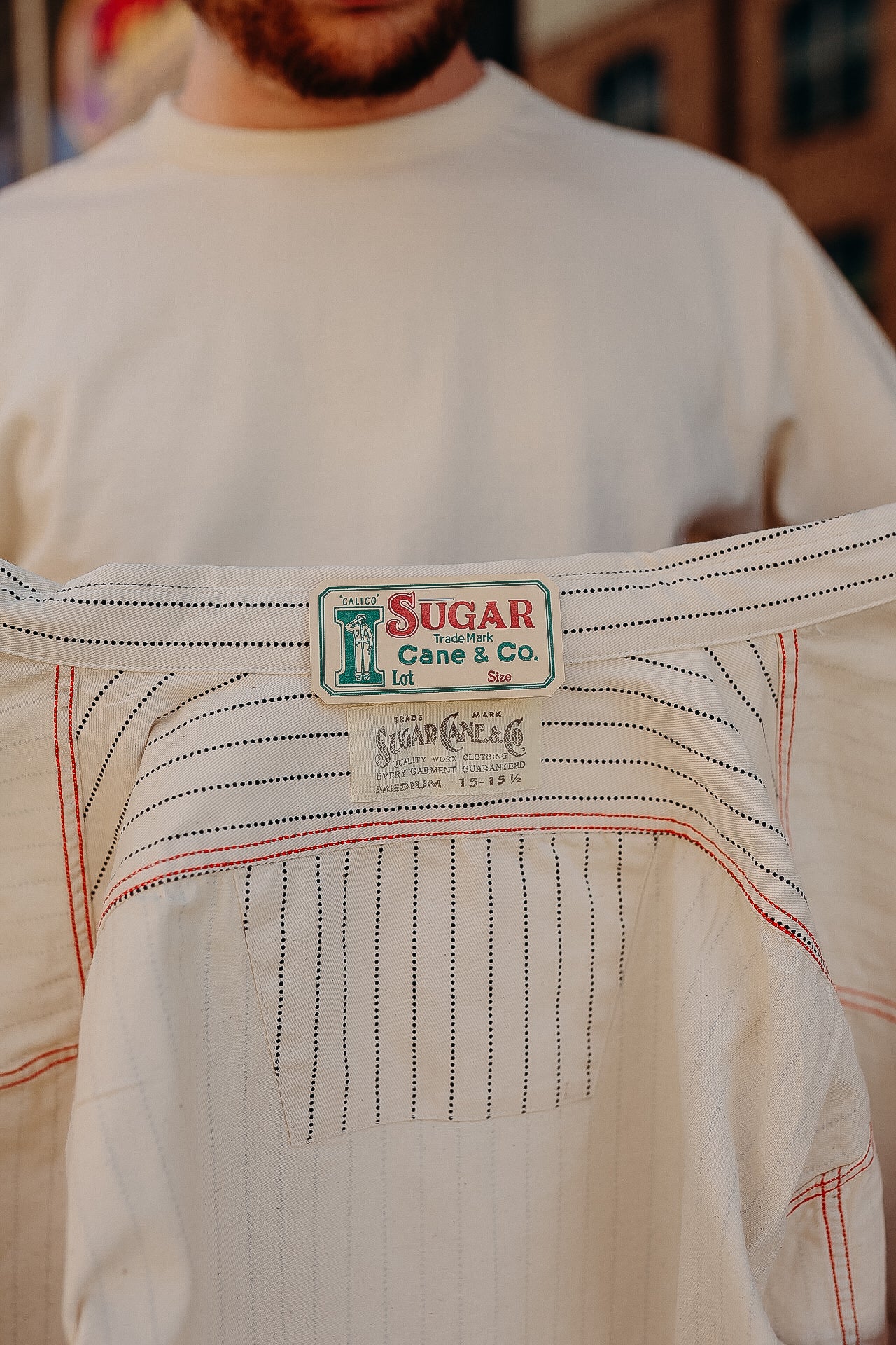 SC27076 Sugar Cane Fiction Romance Work Shirt- White Wabash