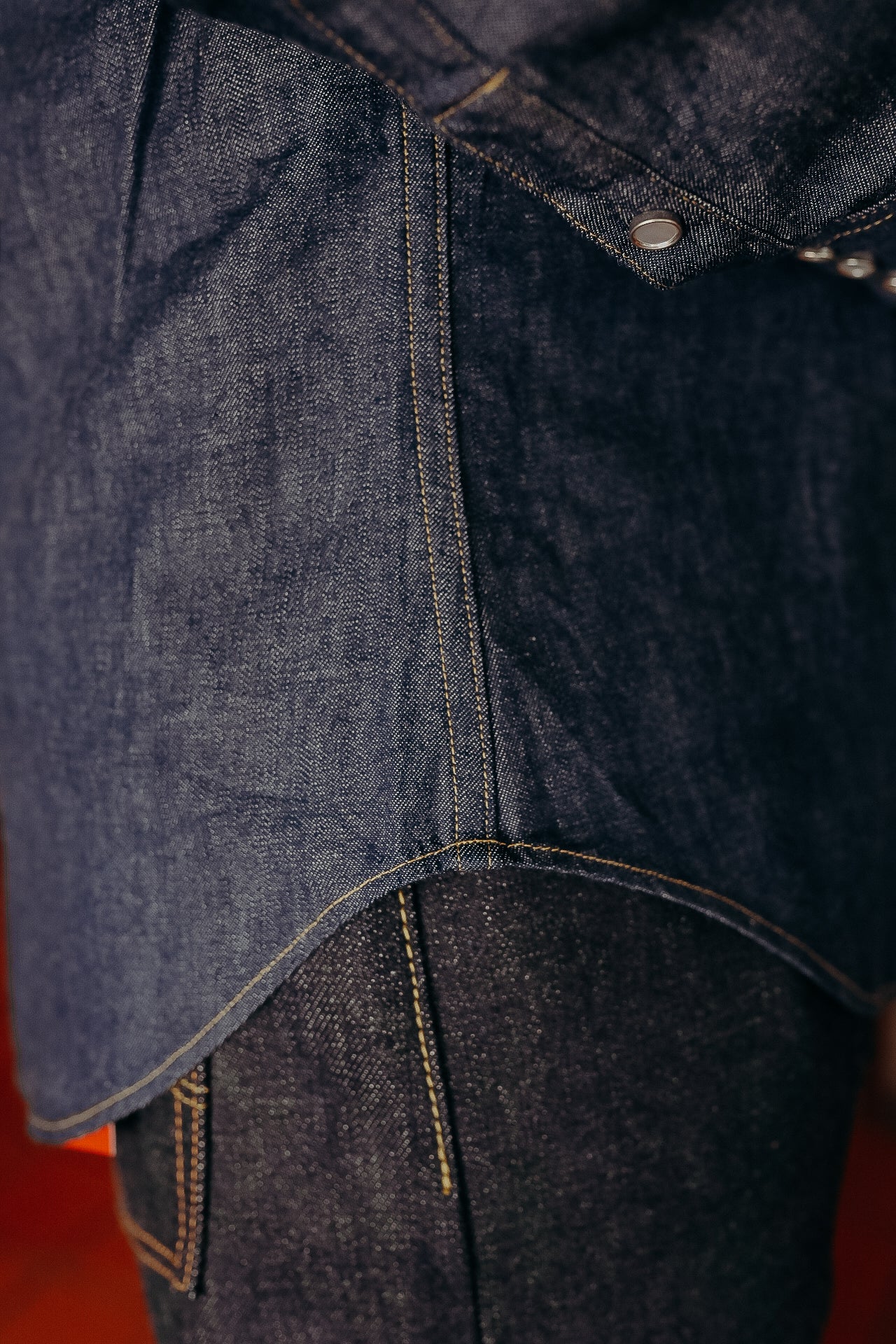 SC28190 Sugar Cane Long Sleeve Denim Western Shirt- Indigo