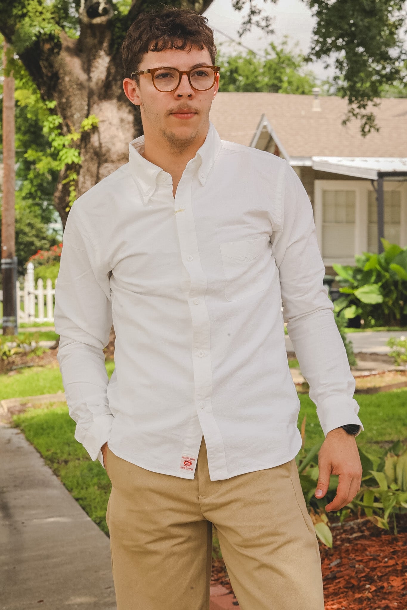 502205 UES BD Oxford Shirt - White