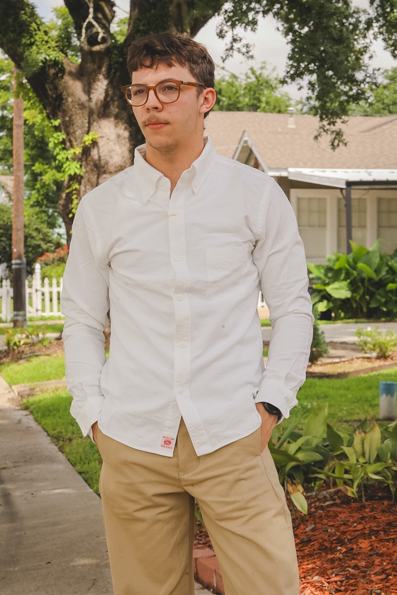 502205 UES BD Oxford Shirt - White