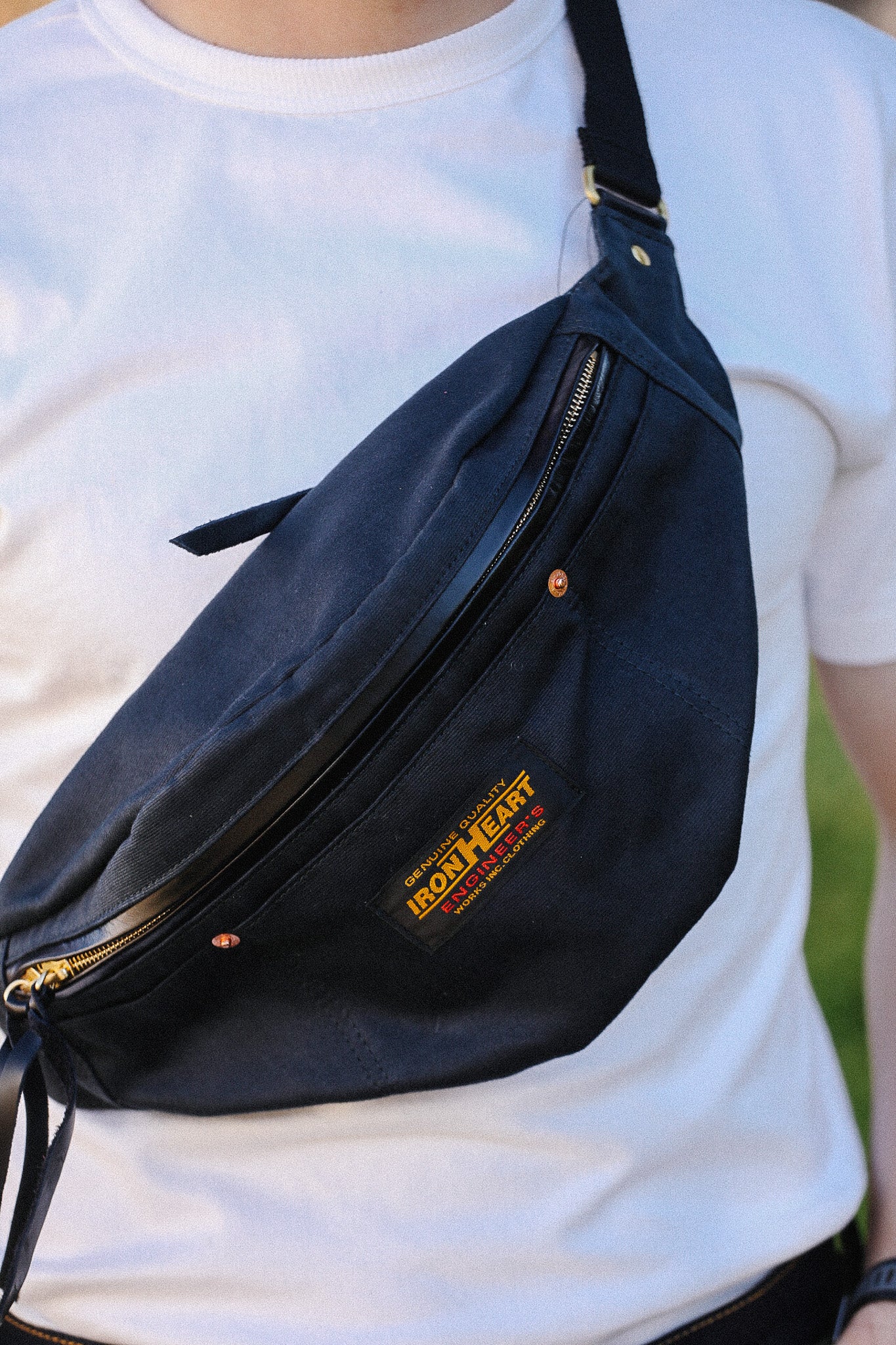 IHE-53-NAV Iron Heart 12oz Whipcord Waist Bag - Navy