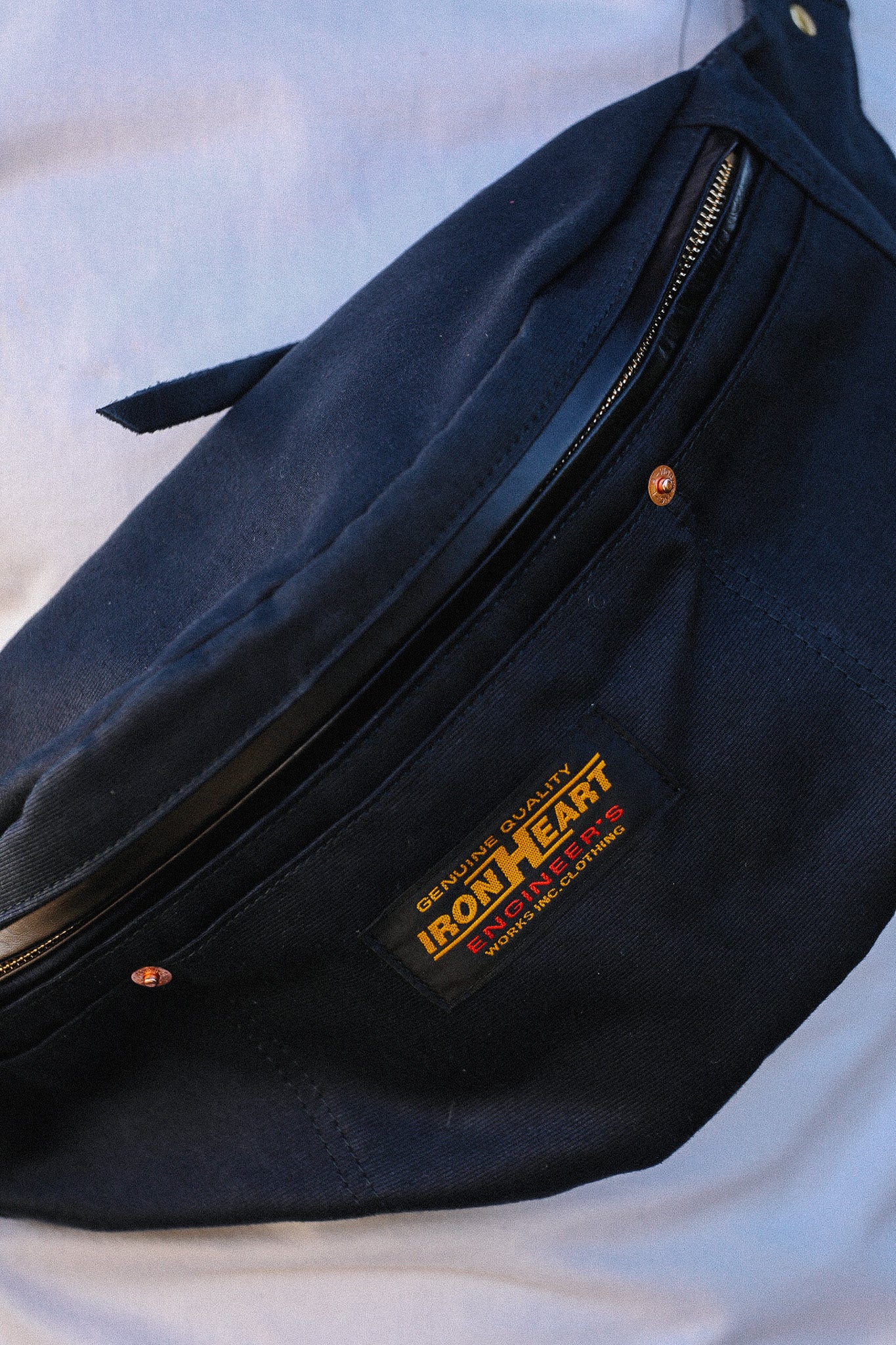 IHE-53-NAV Iron Heart 12oz Whipcord Waist Bag - Navy