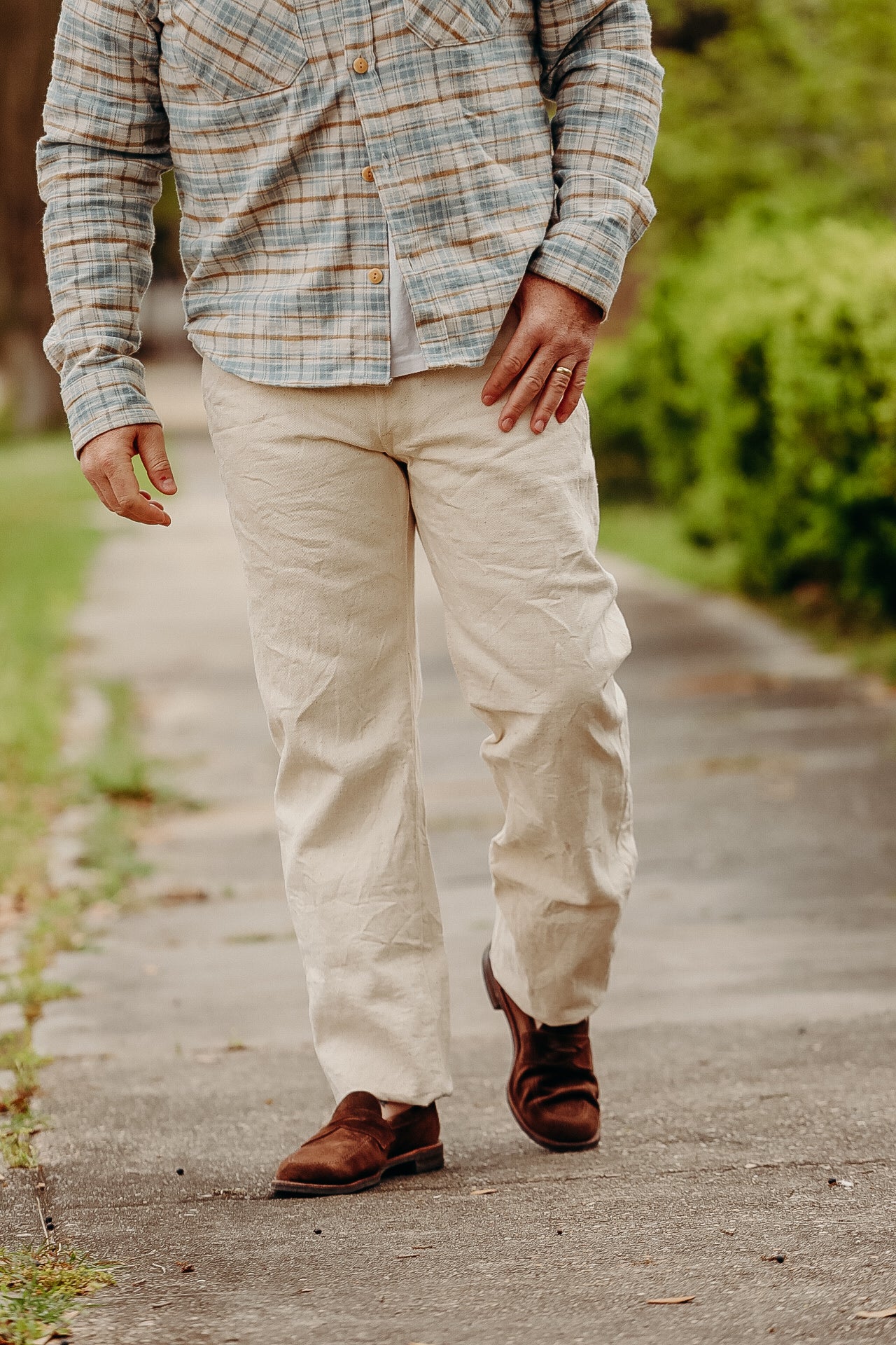 Slim Straight Japanese Cotton Jeans- Ecru (S710SC-KI)