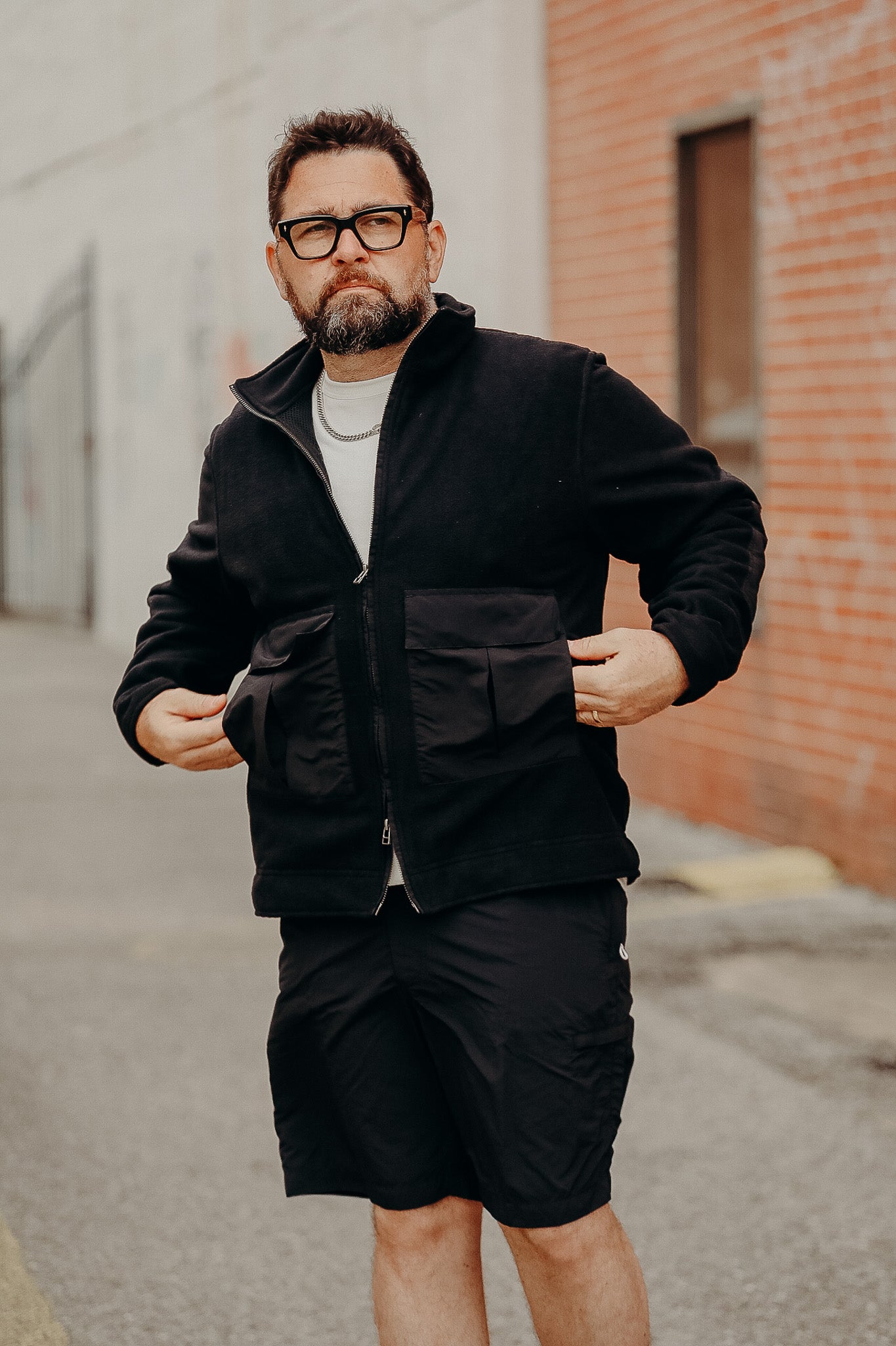 Fleece Jacket in Black