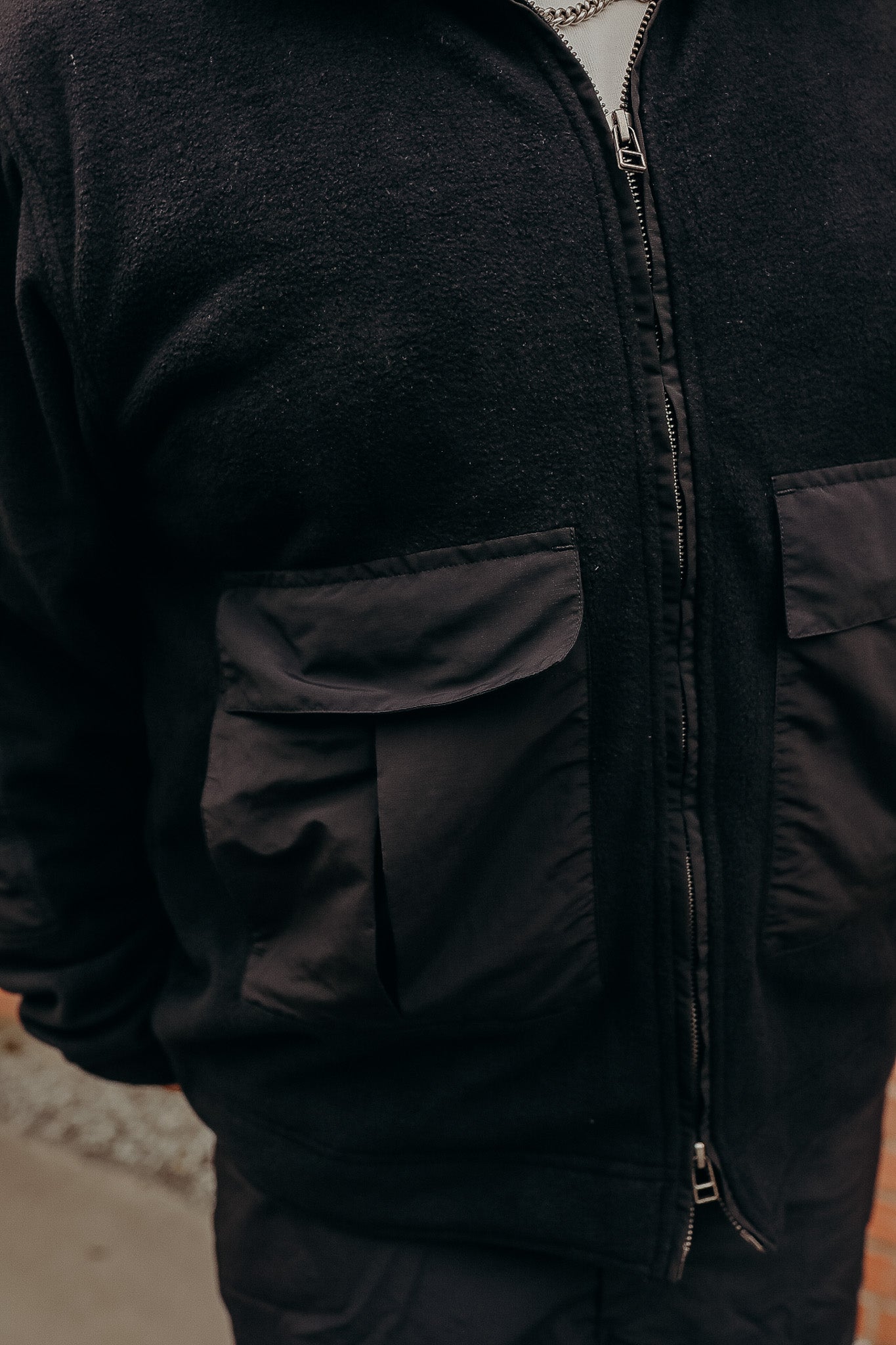 Fleece Jacket in Black