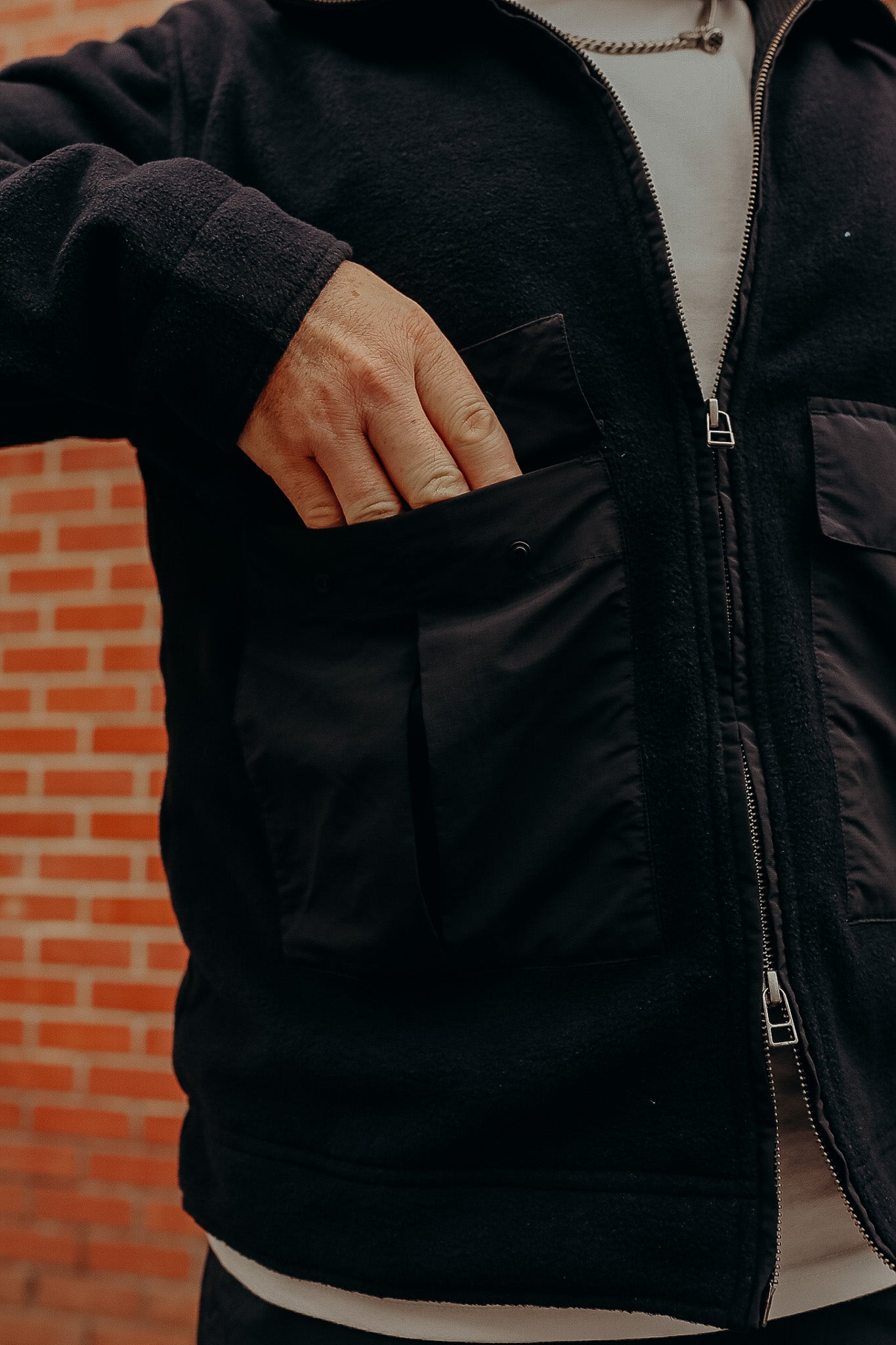 Fleece Jacket in Black
