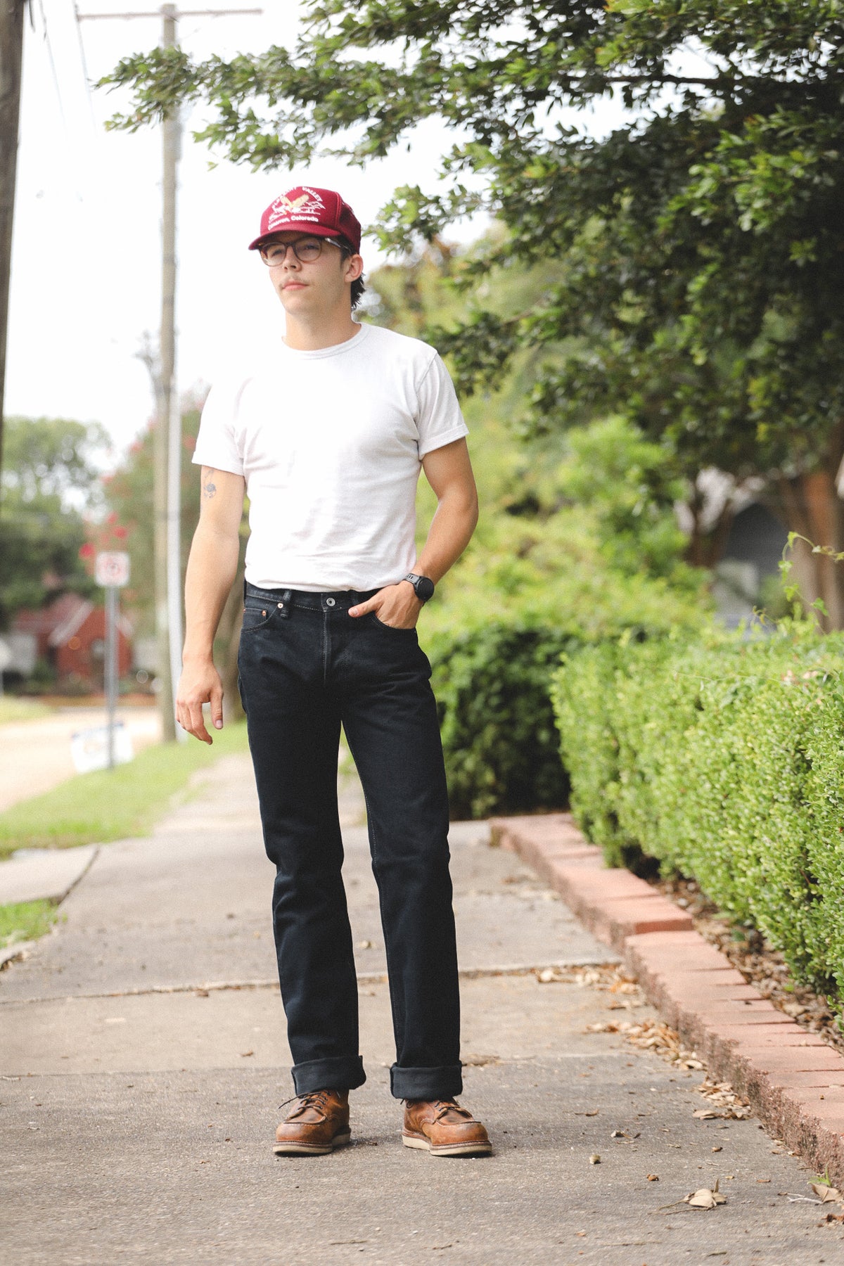 IH-634S-B Iron Heart 21oz Selvedge Denim Straight Cut Jeans - Indigo Overdyed Black