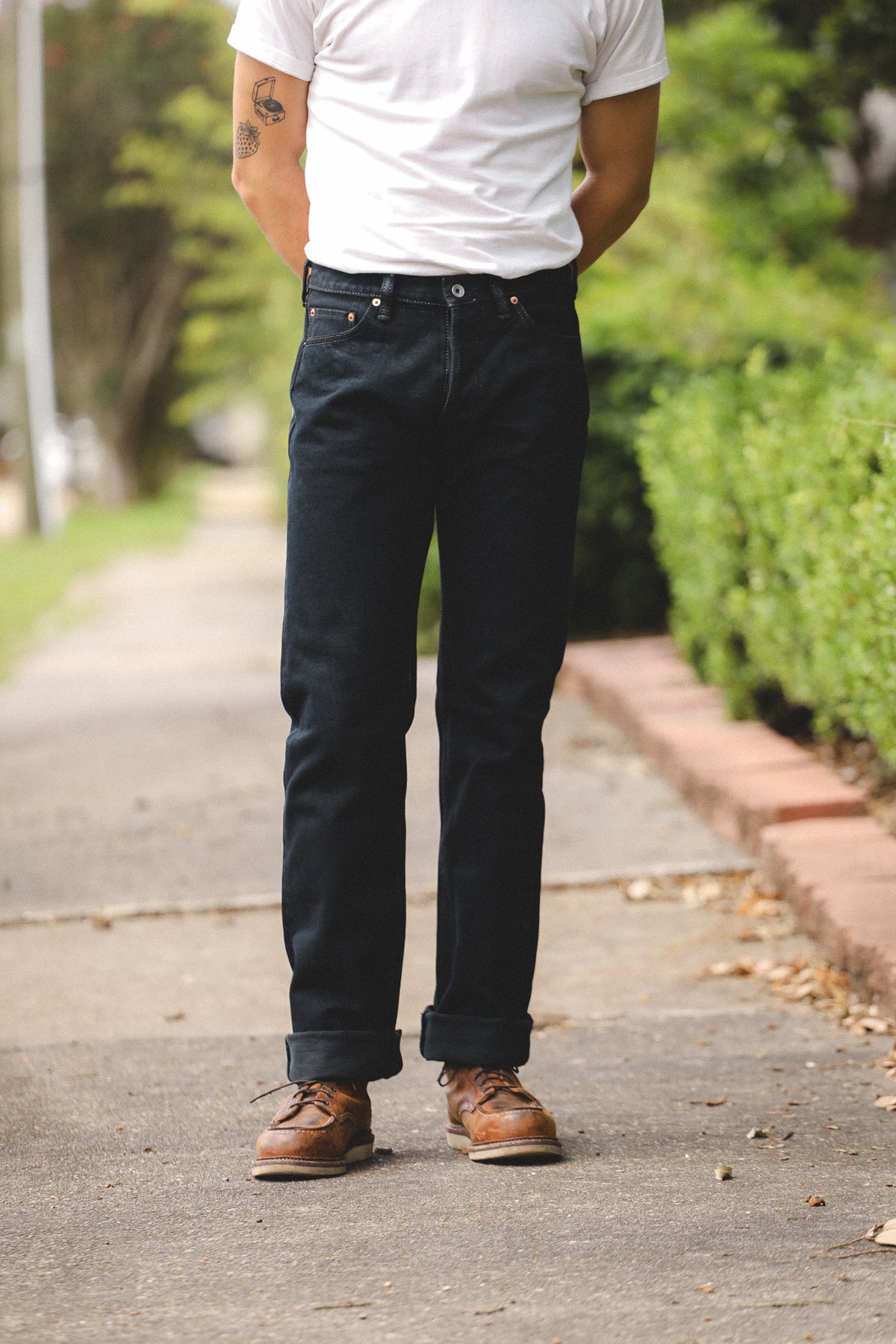 IH-634S-B Iron Heart 21oz Selvedge Denim Straight Cut Jeans - Indigo Overdyed Black