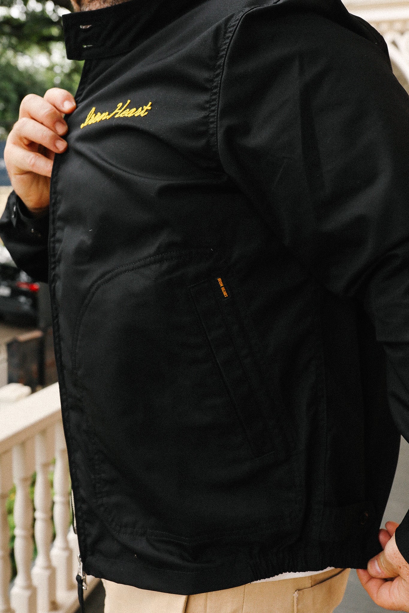 IHJ-166-BLK Iron Heart 5.3oz Water Repellent Drizzler Jacket - Black