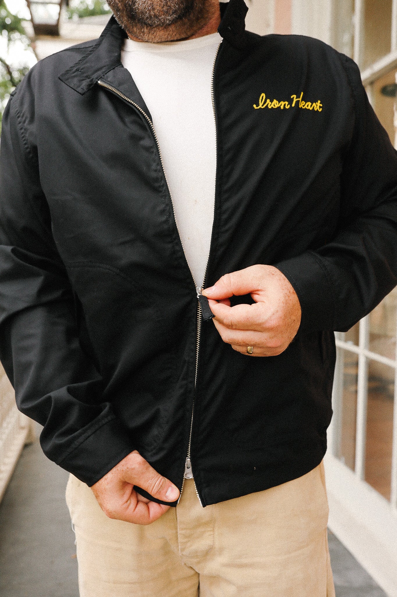 IHJ-166-BLK Iron Heart 5.3oz Water Repellent Drizzler Jacket - Black