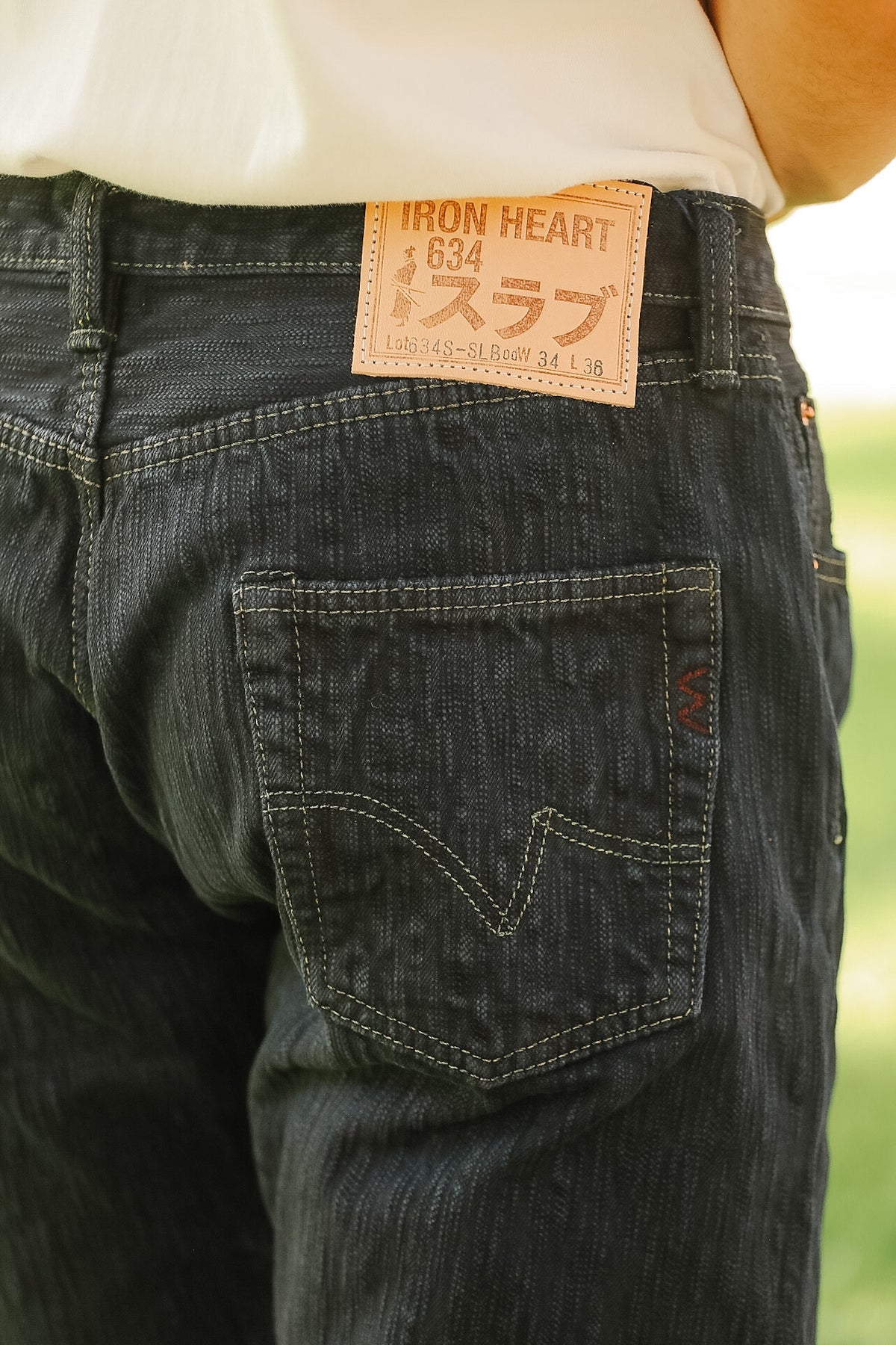 IH-634S-SLBod Iron Heart 16oz Slubby Selvedge Denim Straight Cut Jeans - Indigo Overdyed Black