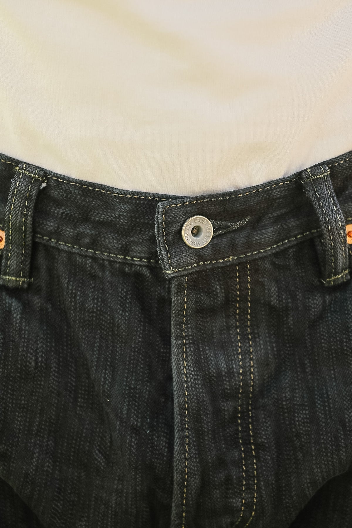 IH-634S-SLBod Iron Heart 16oz Slubby Selvedge Denim Straight Cut Jeans - Indigo Overdyed Black