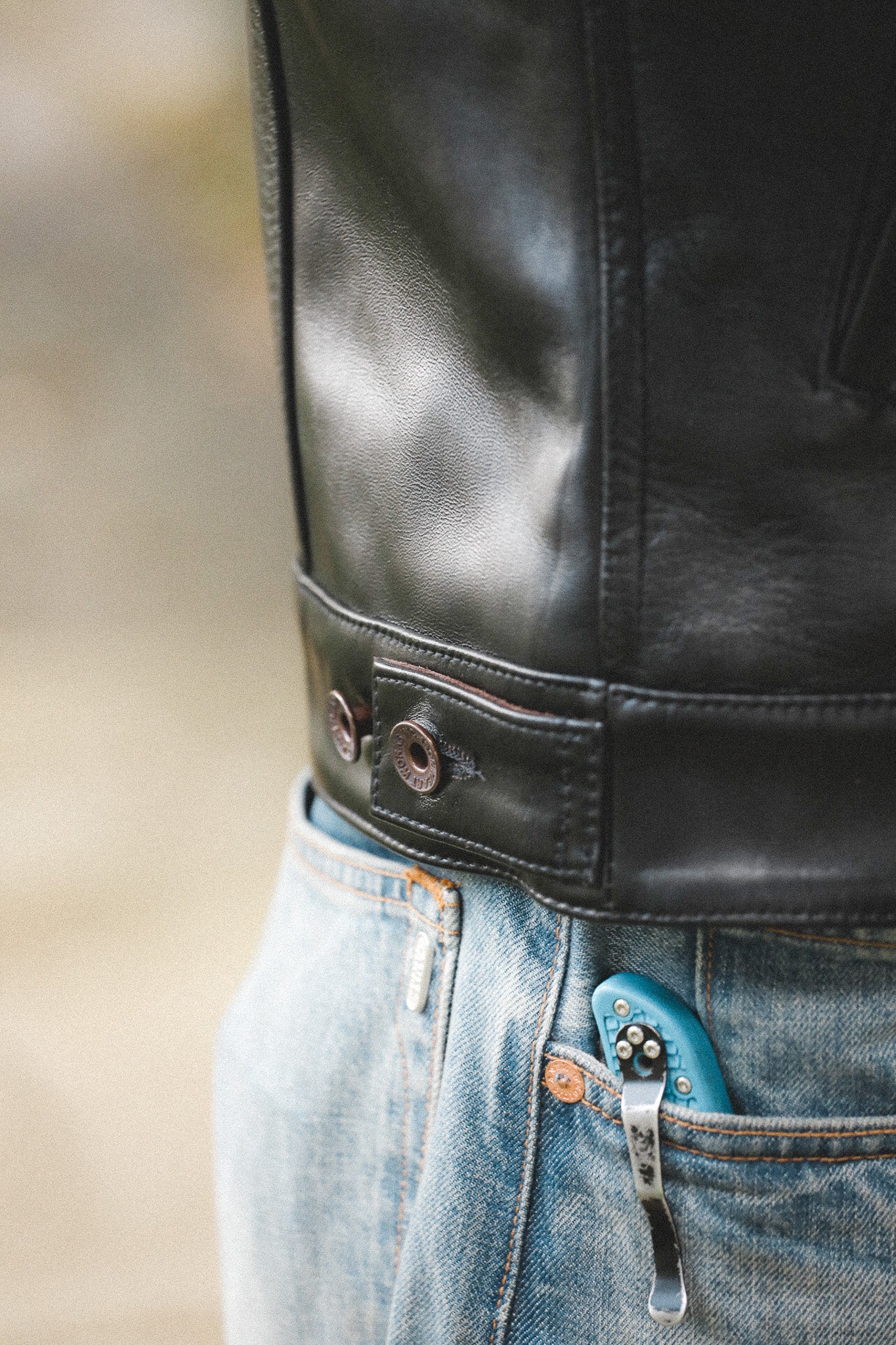 IHJ-64-BLK Iron Heart Japanese Horsehide Modified Type III Jacket - Black (Tea-Core Dyed)