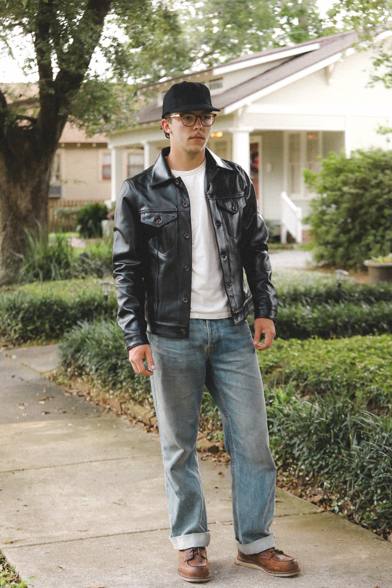 IHJ-64-BLK Iron Heart Japanese Horsehide Modified Type III Jacket - Black (Tea-Core Dyed)