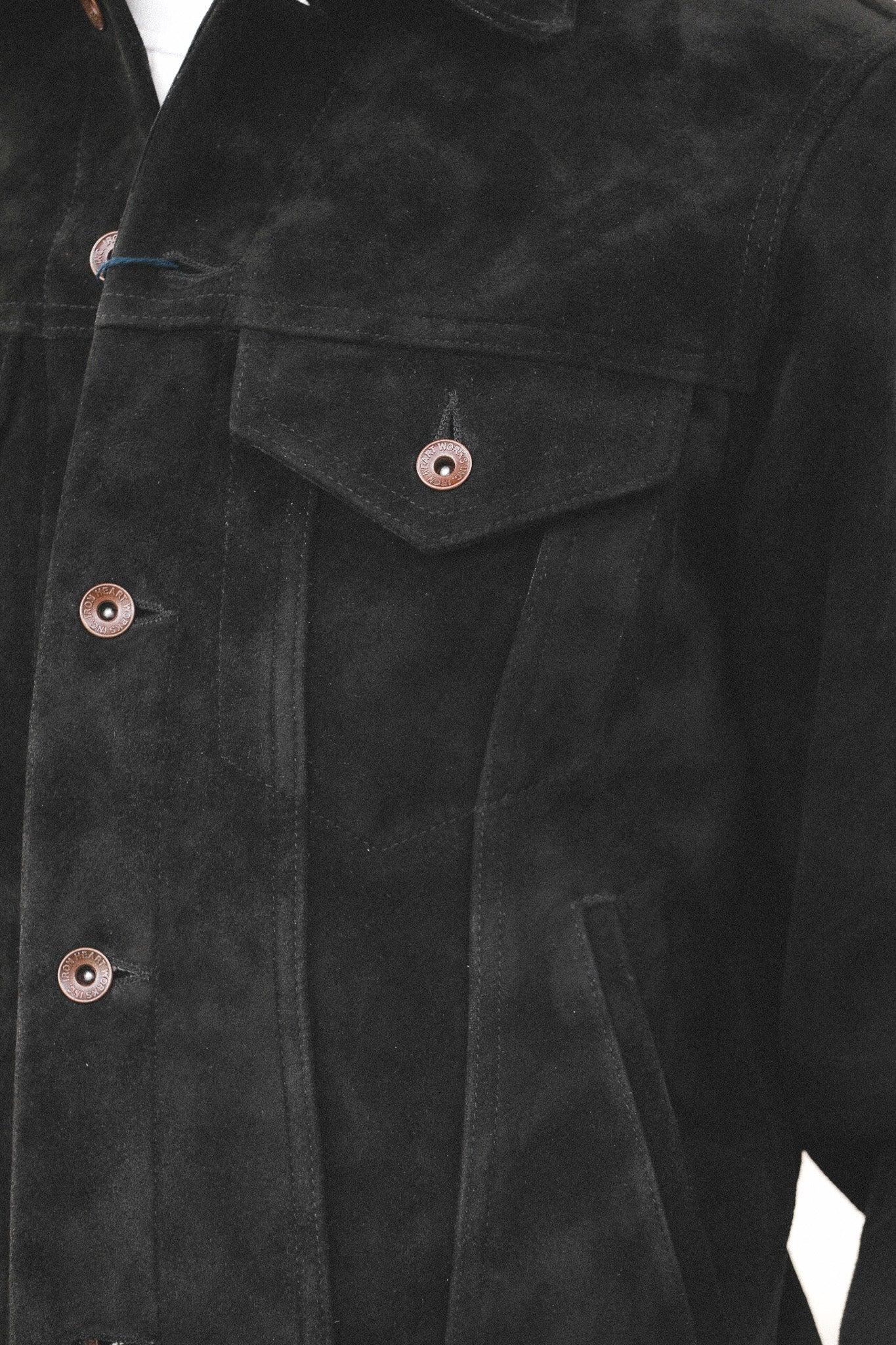 IHJ-155-BLK Iron Heart Horsehide Suede Modified Type III Jacket - Black